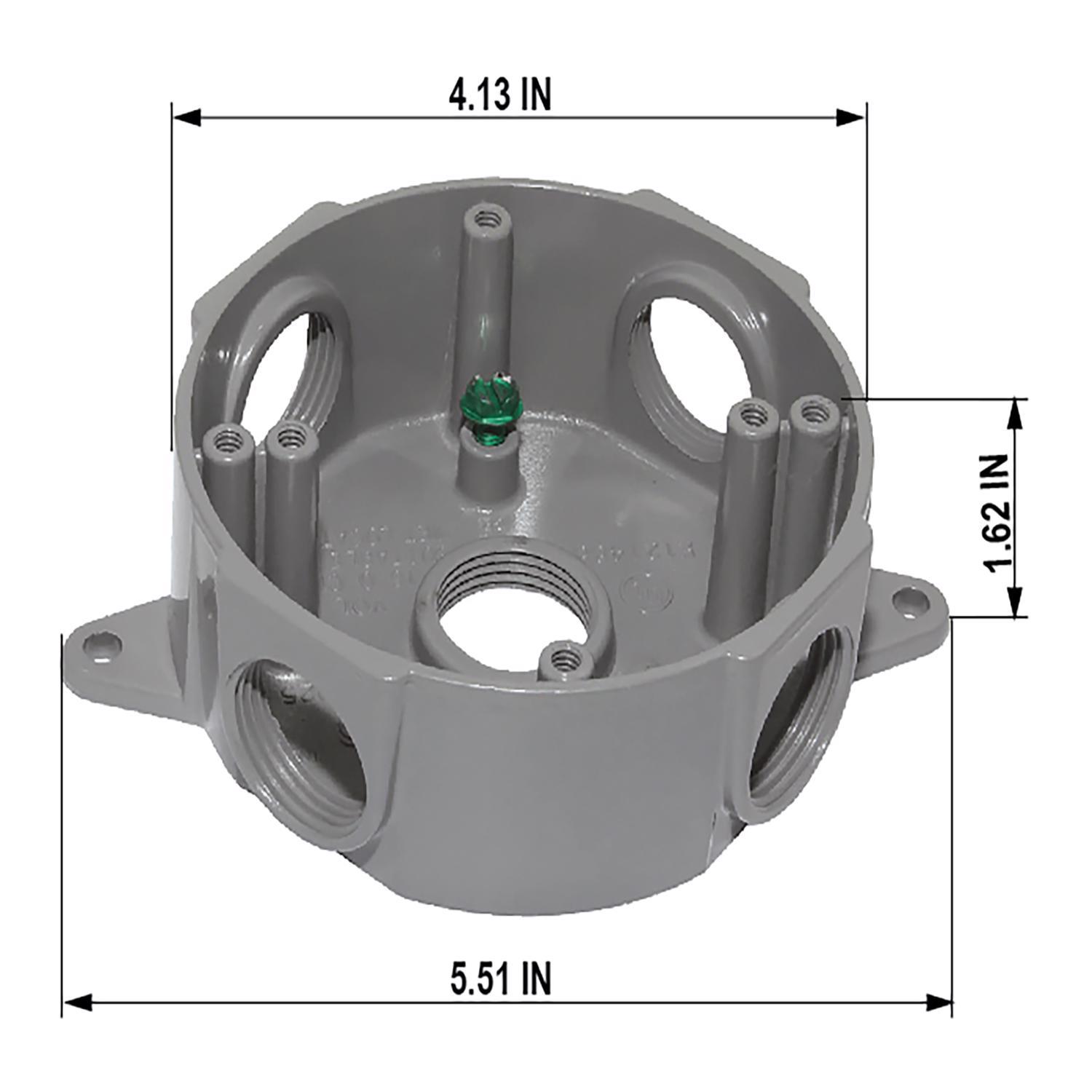 Sigma Engineered Solutions New Work 16 cu in Round Metal Weatherproof Box Gray