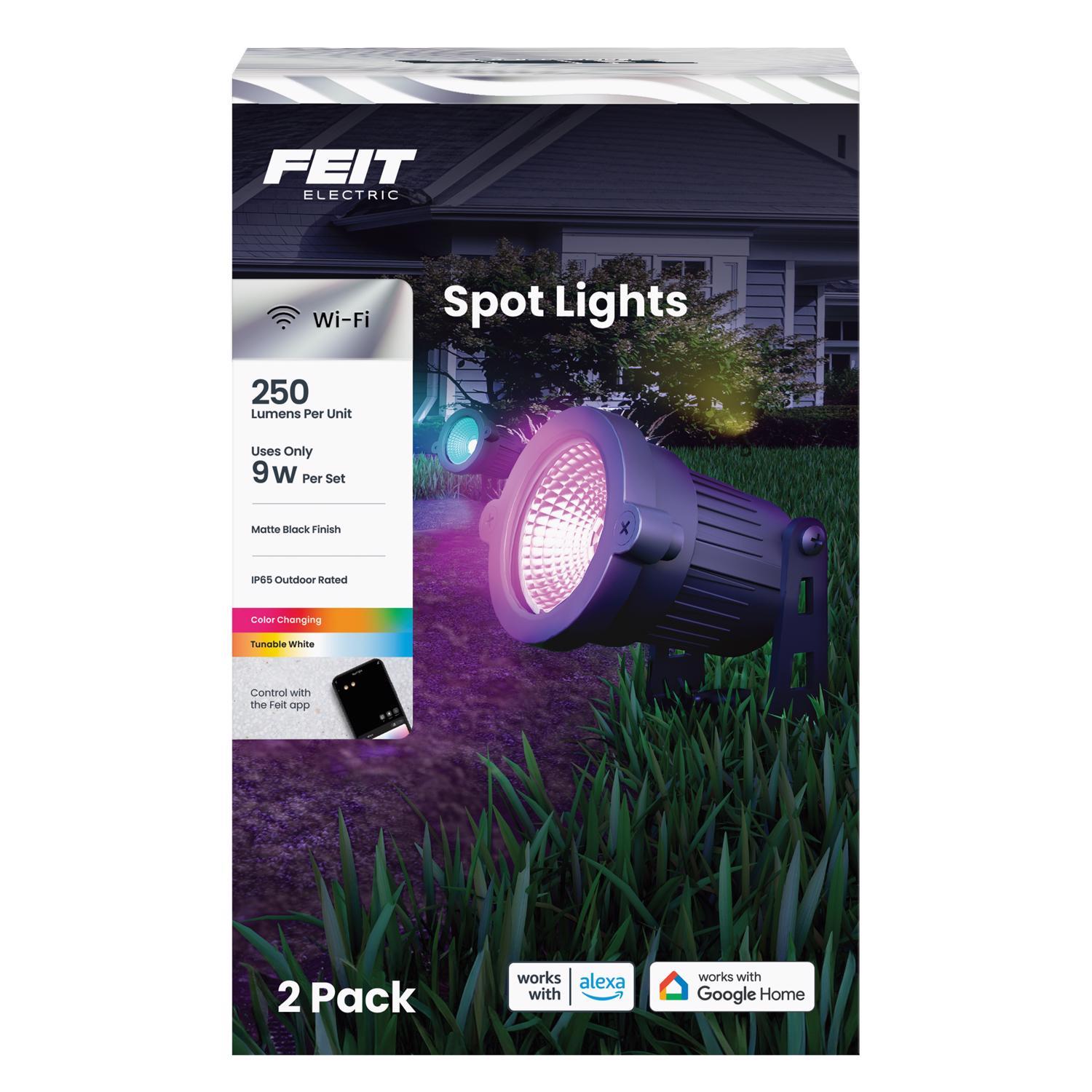 Feit Bluetooth-Enabled Motion Sensor Plug-In LED Black Smart-Enabled Spotlight