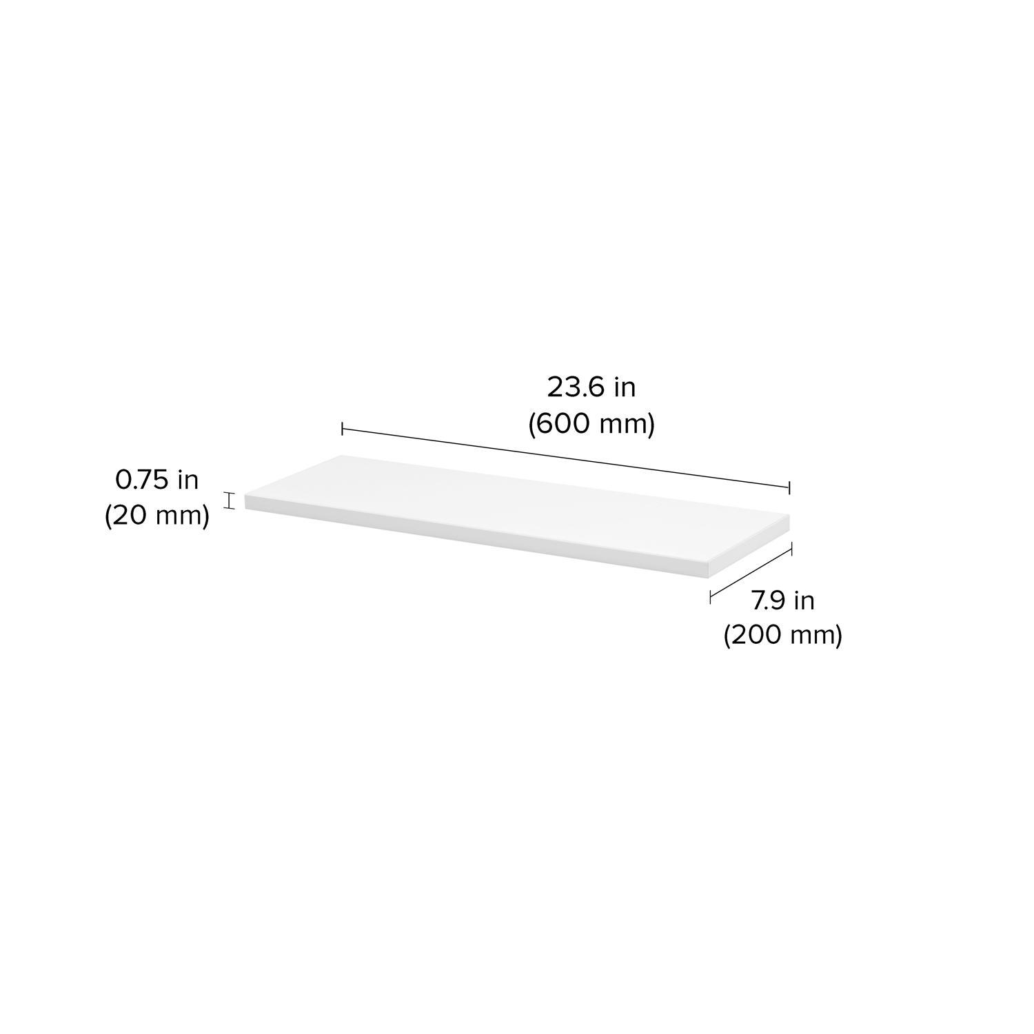 Dolle Lite.75 in. H X 23.6 in. W X 7.9 in. D White Wood Shelf Board