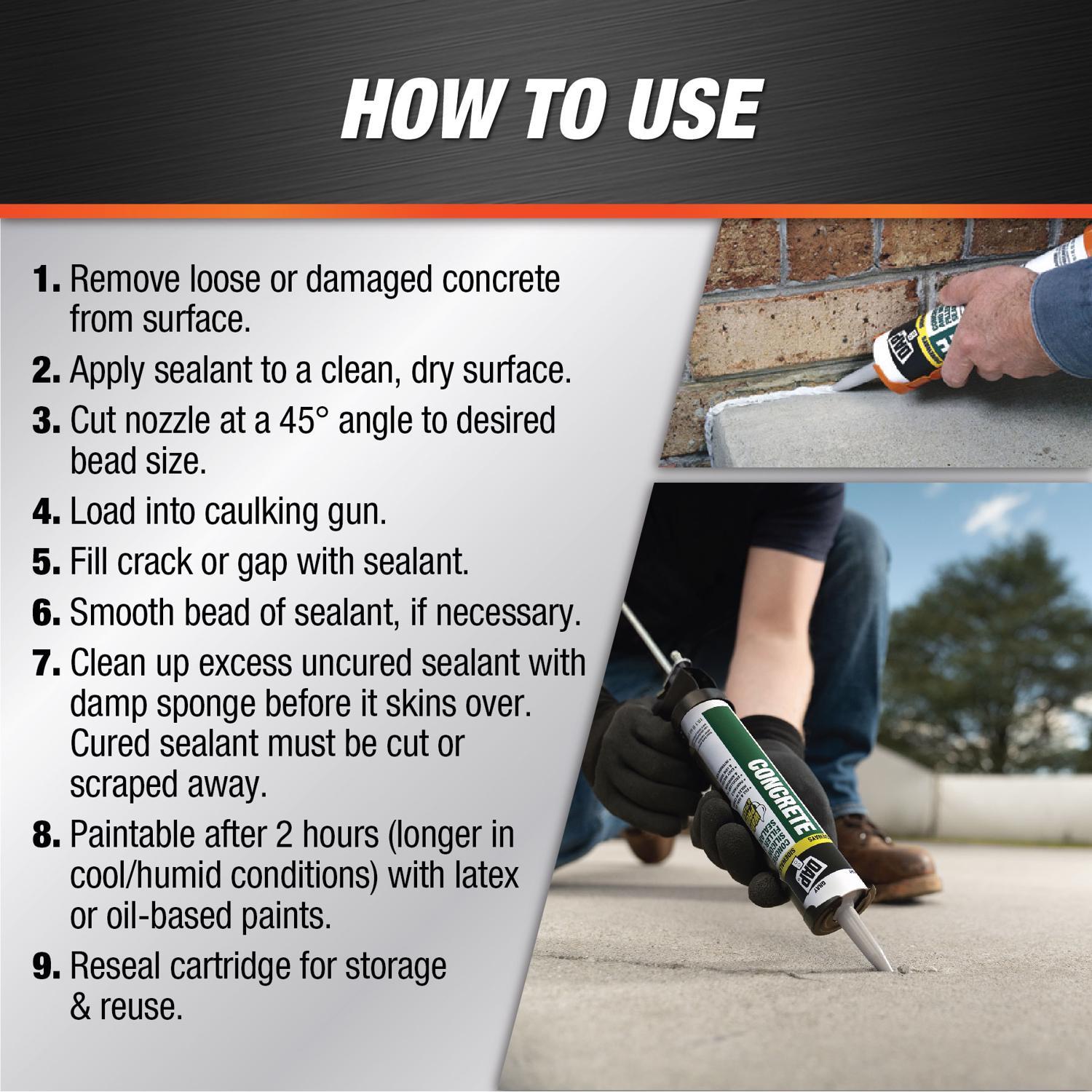 DAP Gray Silicone Concrete and Masonry Filler and Sealant 10.1 oz