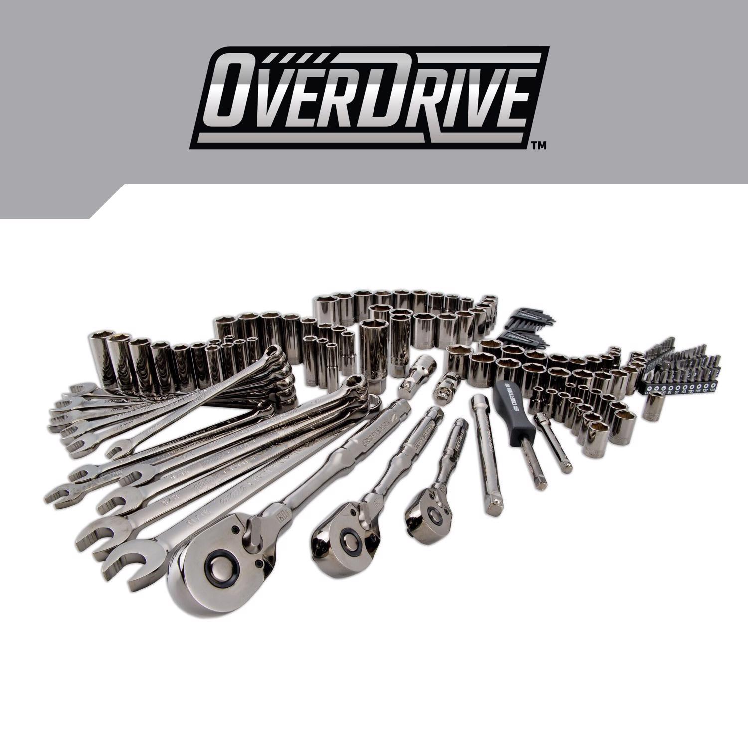 Craftsman OVERDRIVE 1/4 & 3/8 & 1/2 in. drive Metric/SAE 6 Point Mechanic's Tool Set 154 pc