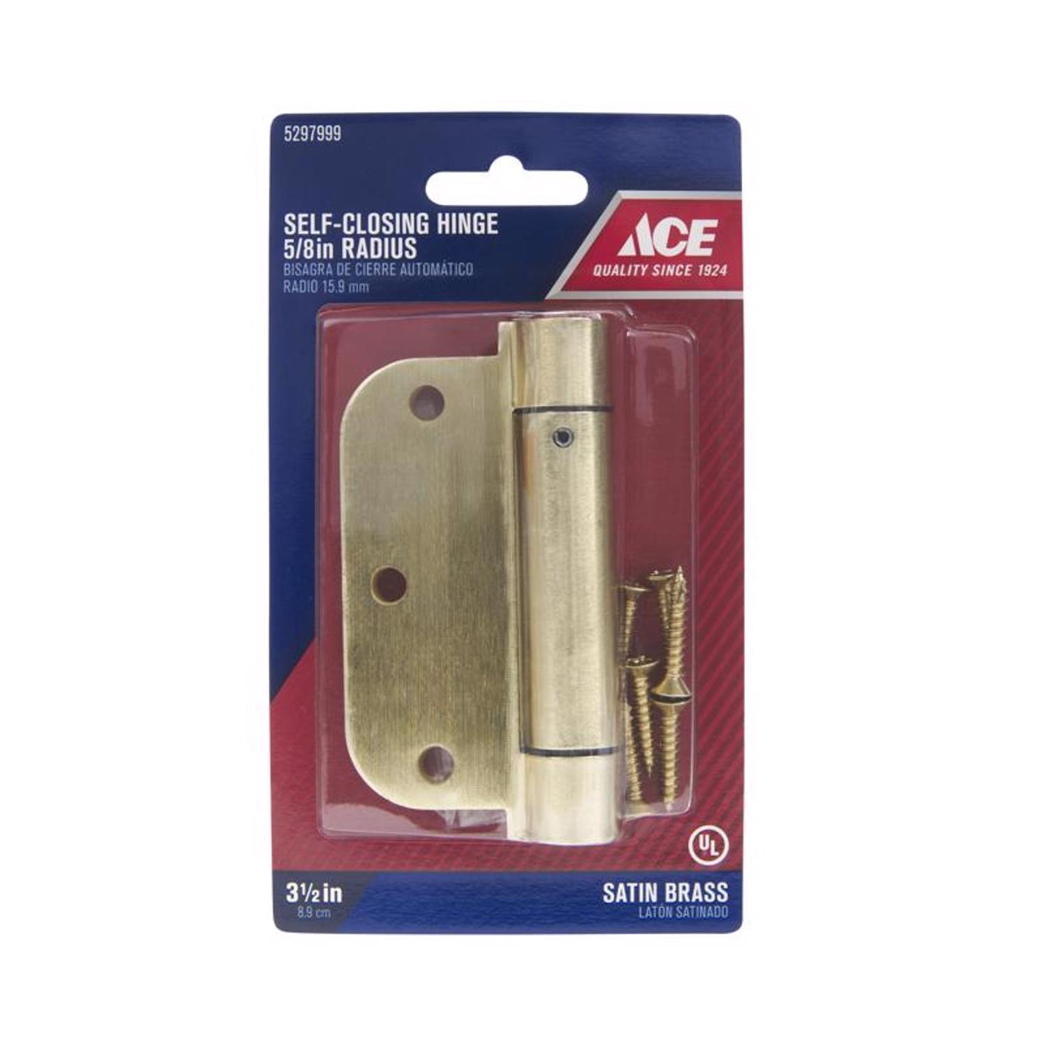 Ace 3.5 in. L Satin Brass Self Closing Hinge 1 pk