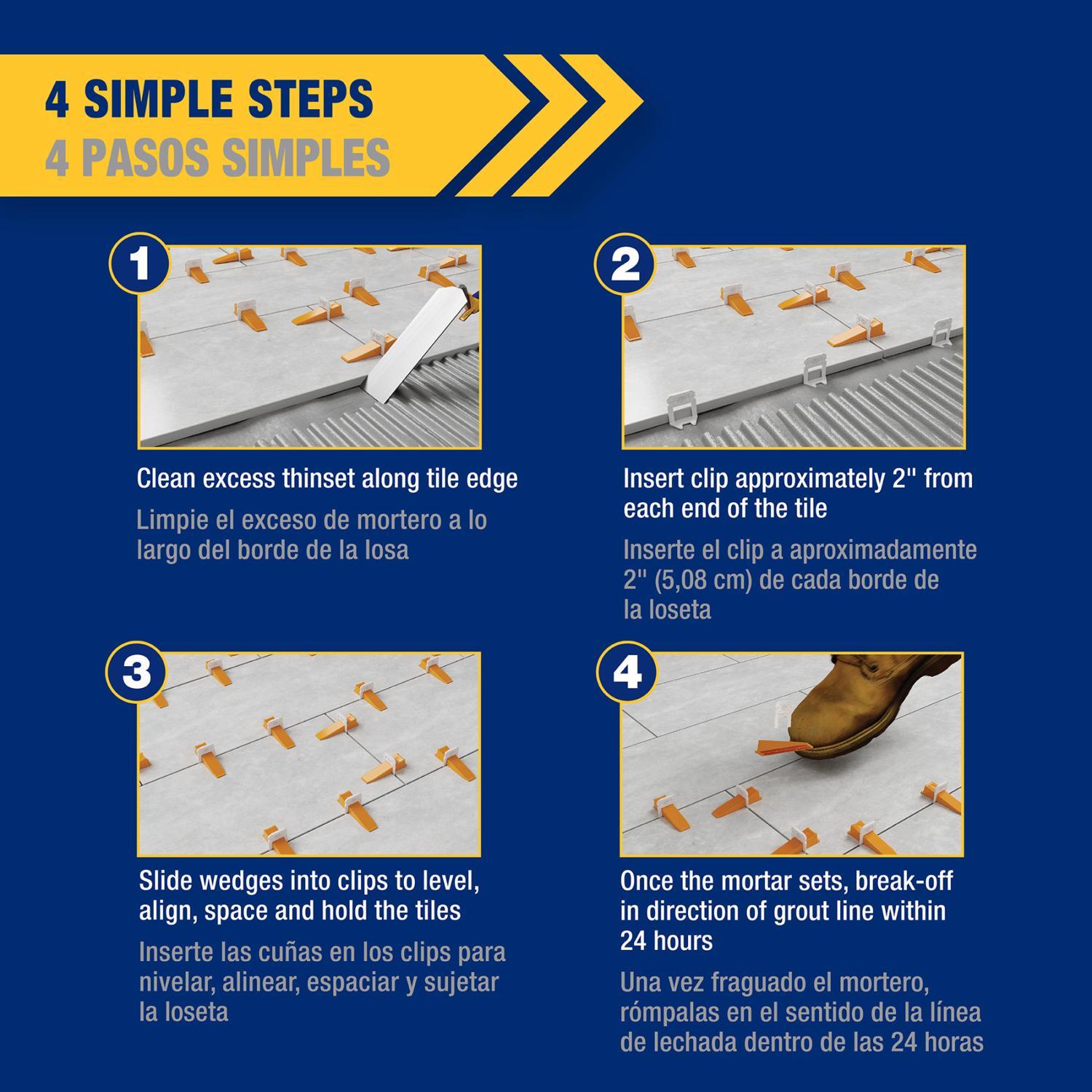 QEP Xtreme 1/16 in. H Plastic Tile Leveling Wedge 500 pc