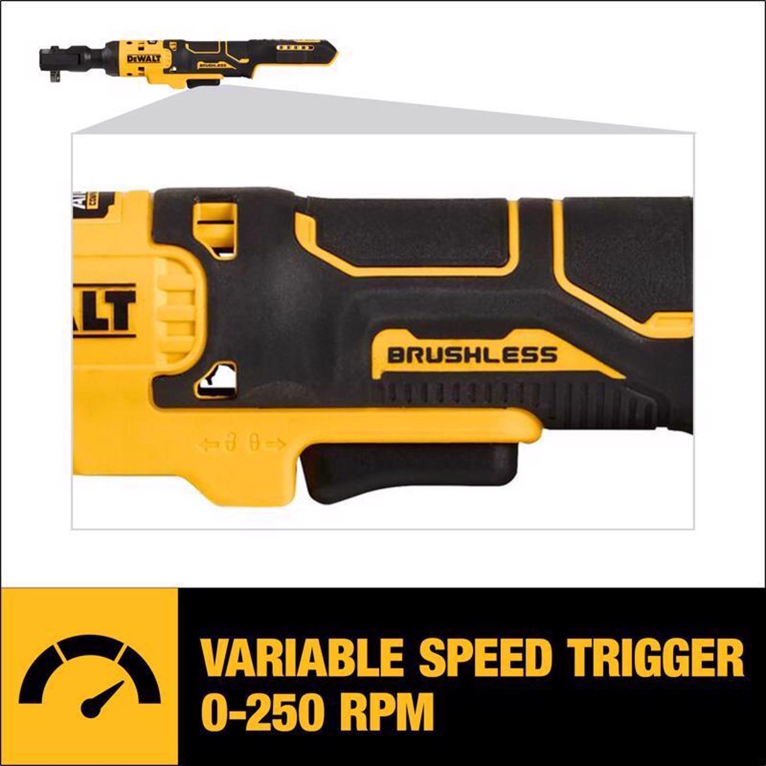 DEWALT 20V MAX 20 V 3 8 in. Brushless Cordless Ratchet Tool Only