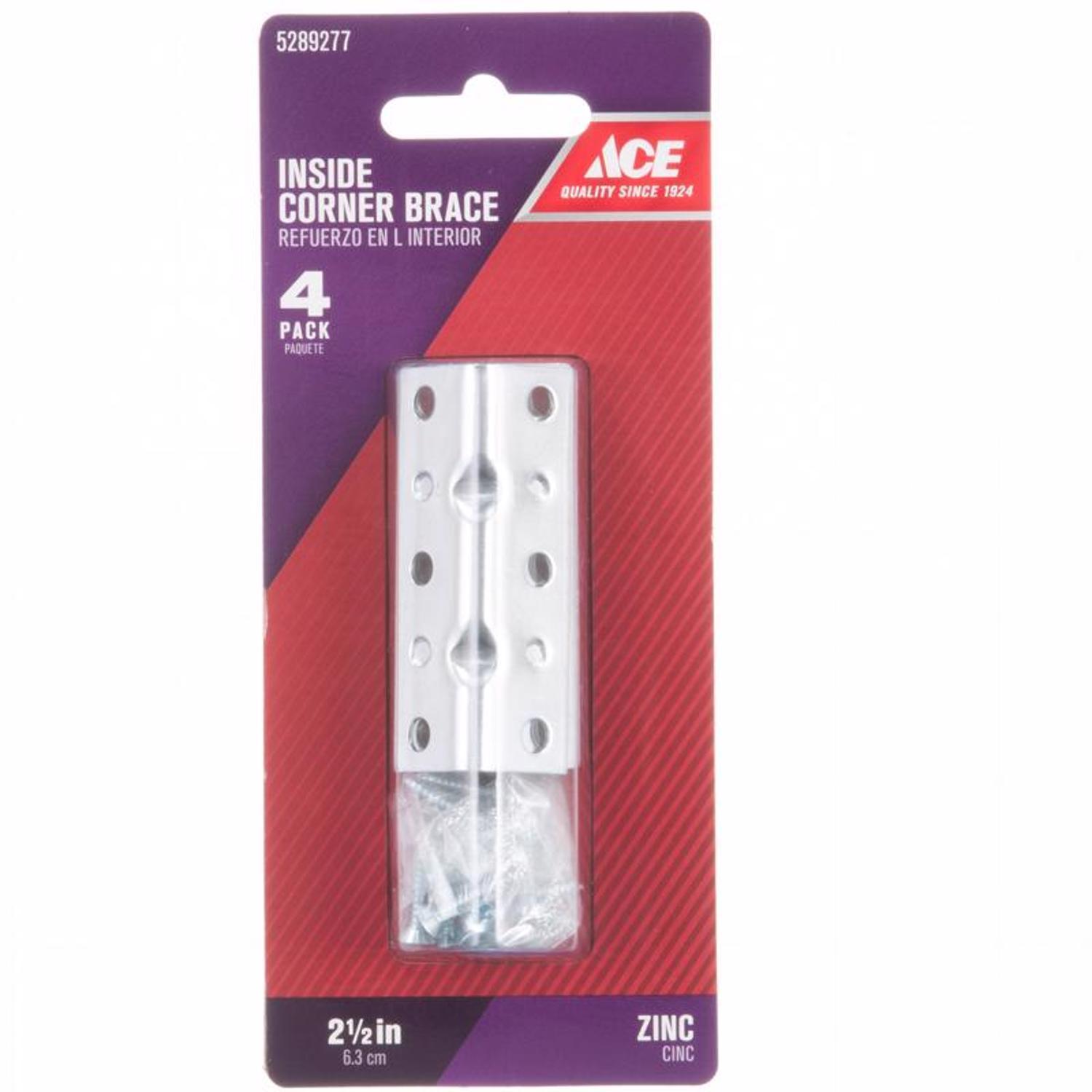 Ace 2-1/2 in. H X 2.75 in. W X 2-1/2 in. D Zinc Inside Corner Brace