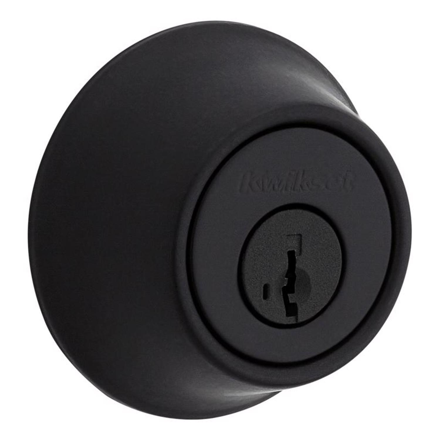 Kwikset Matte Black Single Cylinder Deadbolt 2-3/4 in.