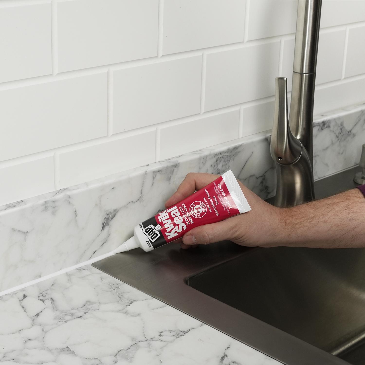 DAP Kwik Seal White Acrylic Latex Kitchen and Bath Adhesive Caulk 2.8 oz