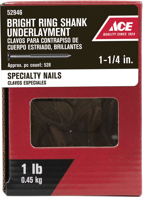 Grip-Rite 4D 1-1/4 in. Underlayment Bright Steel Nail Flat Head 1 lb 345 pk