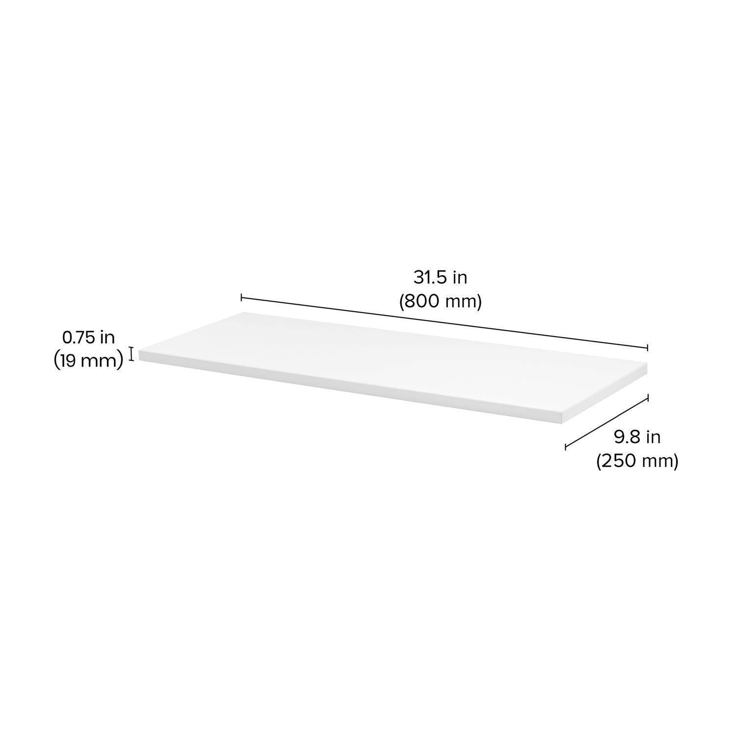 Dolle Lite.75 in. H X 31.5 in. W X 9.8 in. D White Wood Shelf Board