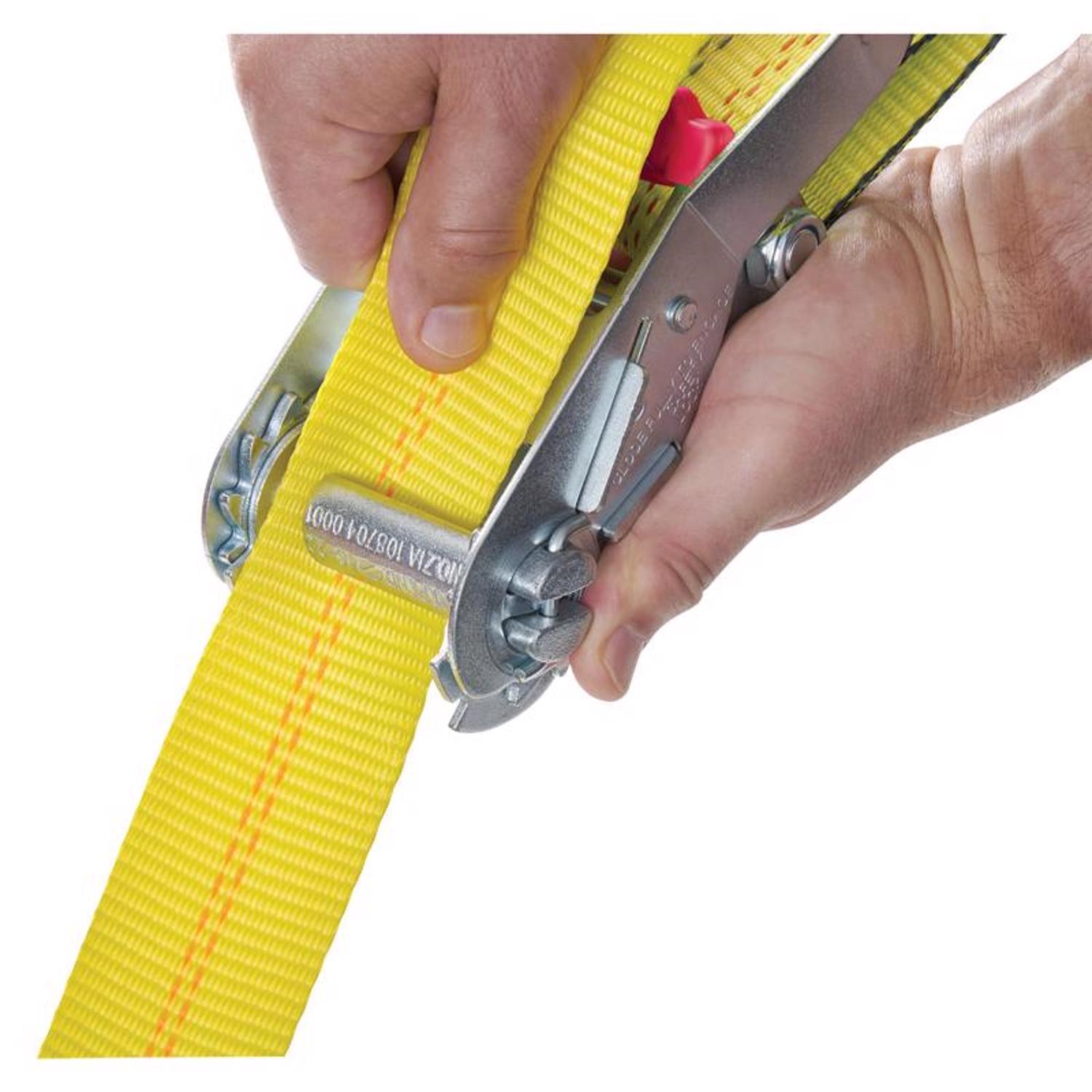 Keeper KwikFeed 2 in. W X 27 ft. L Yellow Ratchet Tie Down 3333 lb 1 pk