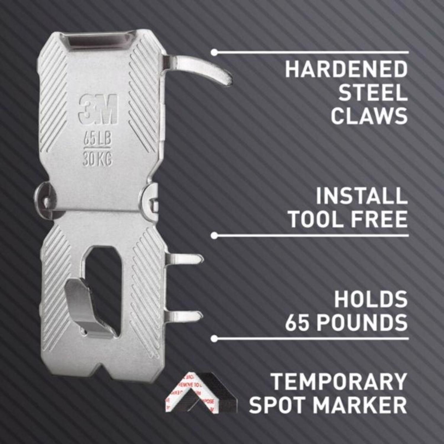 3M Claw Silver Drywall All Purpose Hanger 65 lb 2 pk