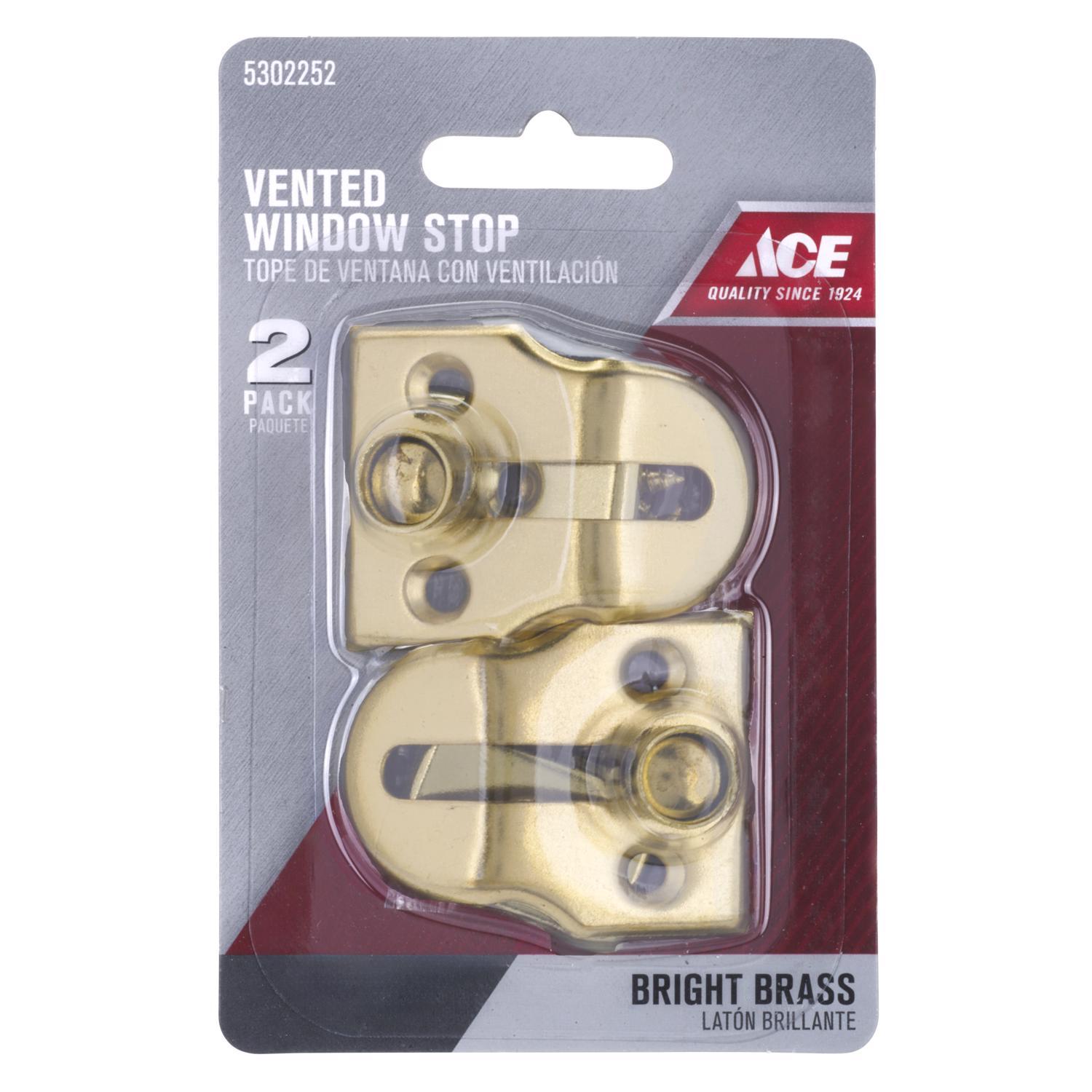 Ace Metallic Brass Window Lock 2 pk