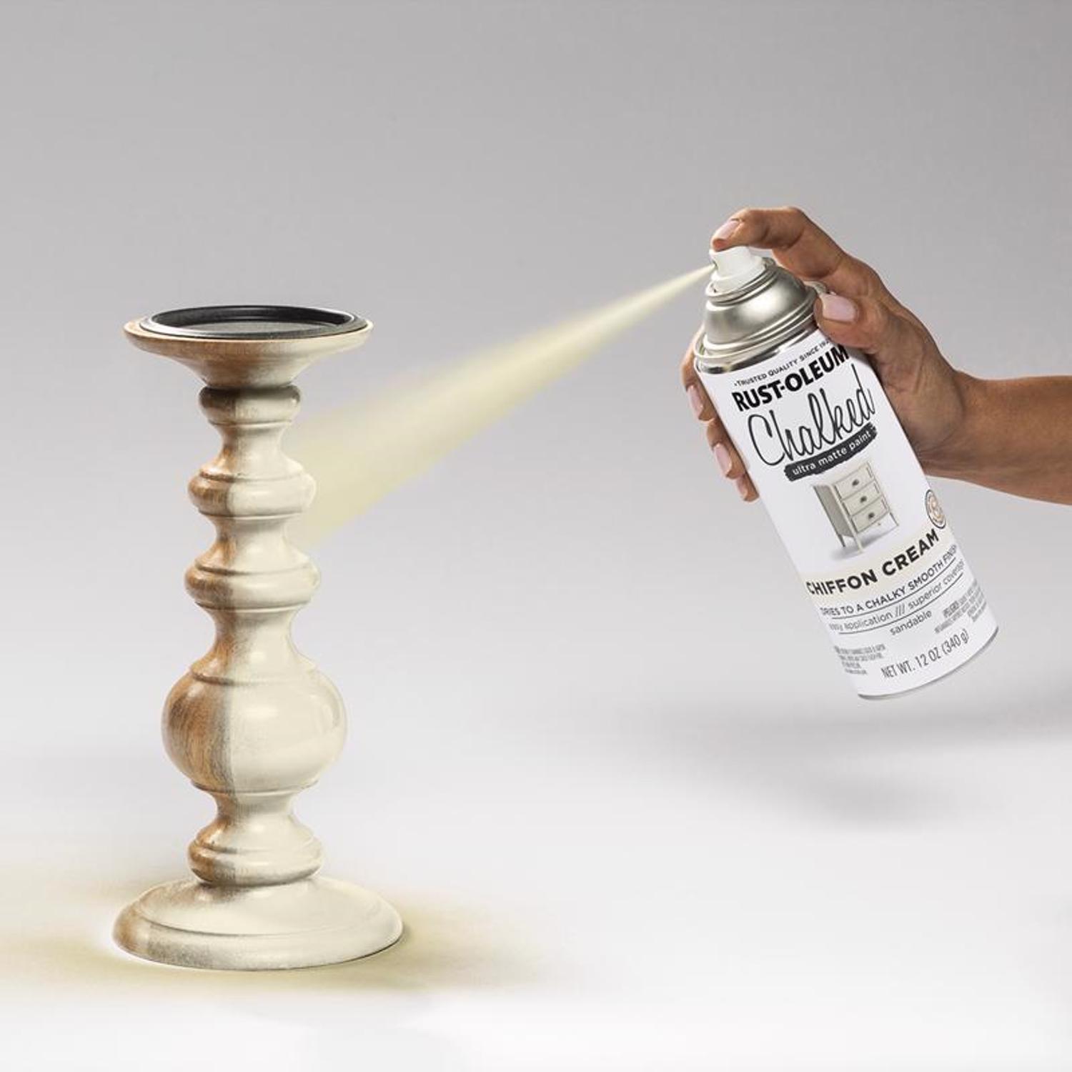 Rust-Oleum Chalked Ultra Matte Chiffon Cream Oil-Based Acrylic Sprayable Chalk Paint 12 oz