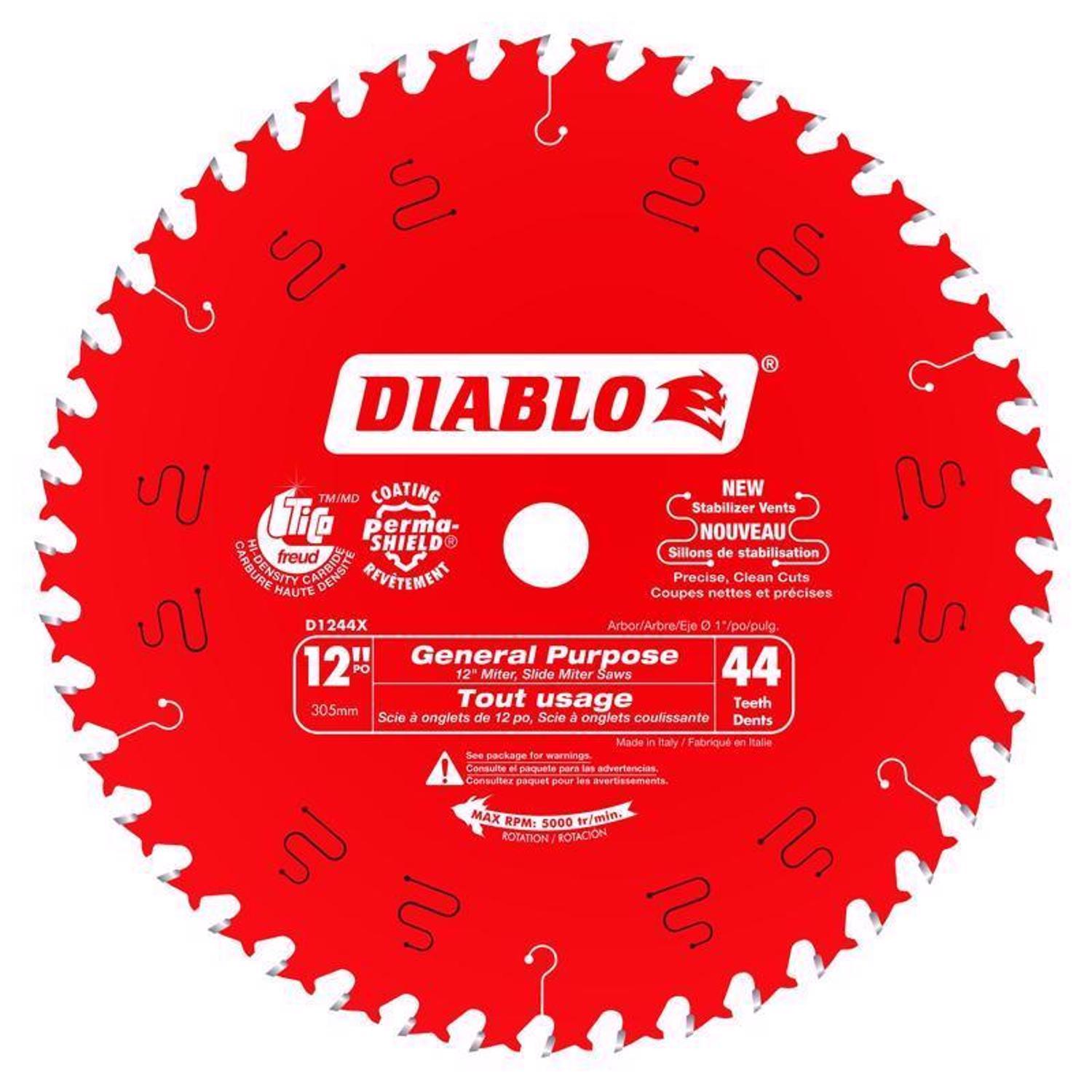 Diablo 12 in. D X 1 in. TiCo Hi-Density Carbide Circular Saw Blade 44 teeth 1 pk
