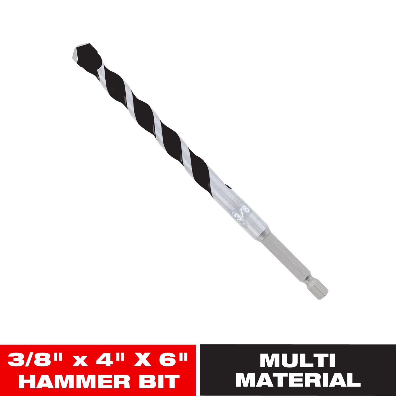 Diablo 3/8 in. X 6 in. L Multi-Material Carbide Tipped Hammer Drill Bit Hex Shank 1 pk