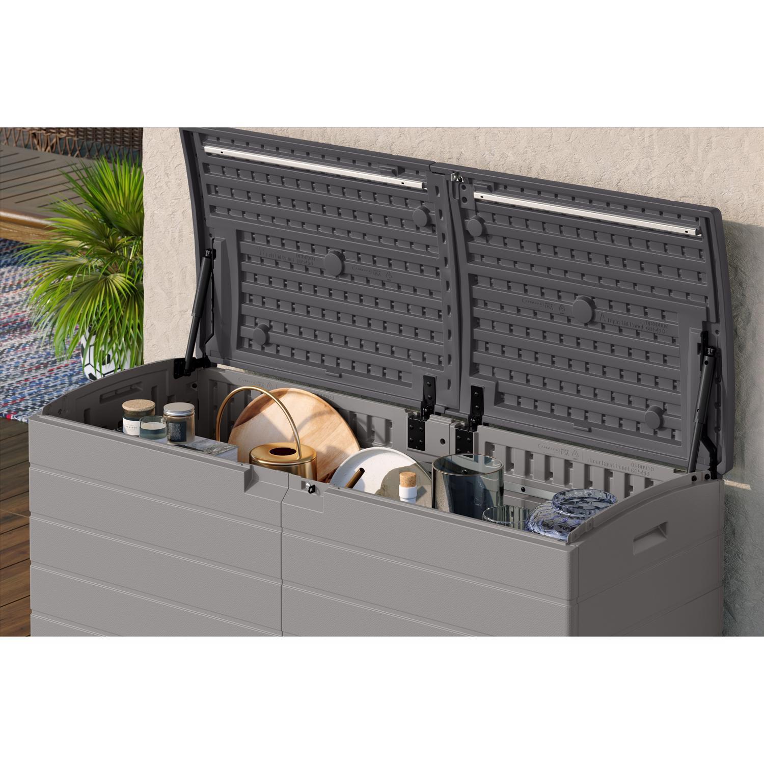 Suncast 59 in. W X 23 in. D Gray Plastic Deck Box 120 gal