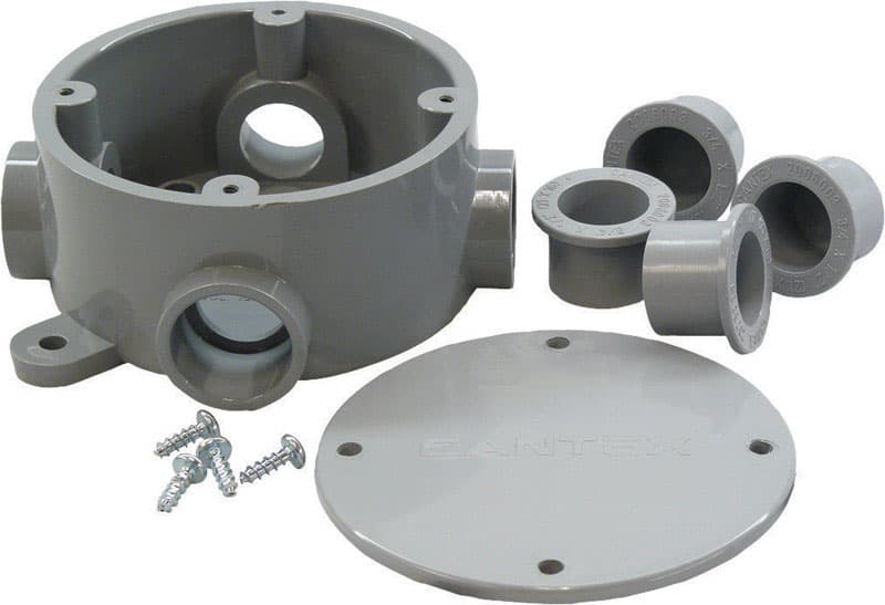 Cantex New and Old Work 15-3/16 cu in Round PVC 1 gang Junction Box Gray