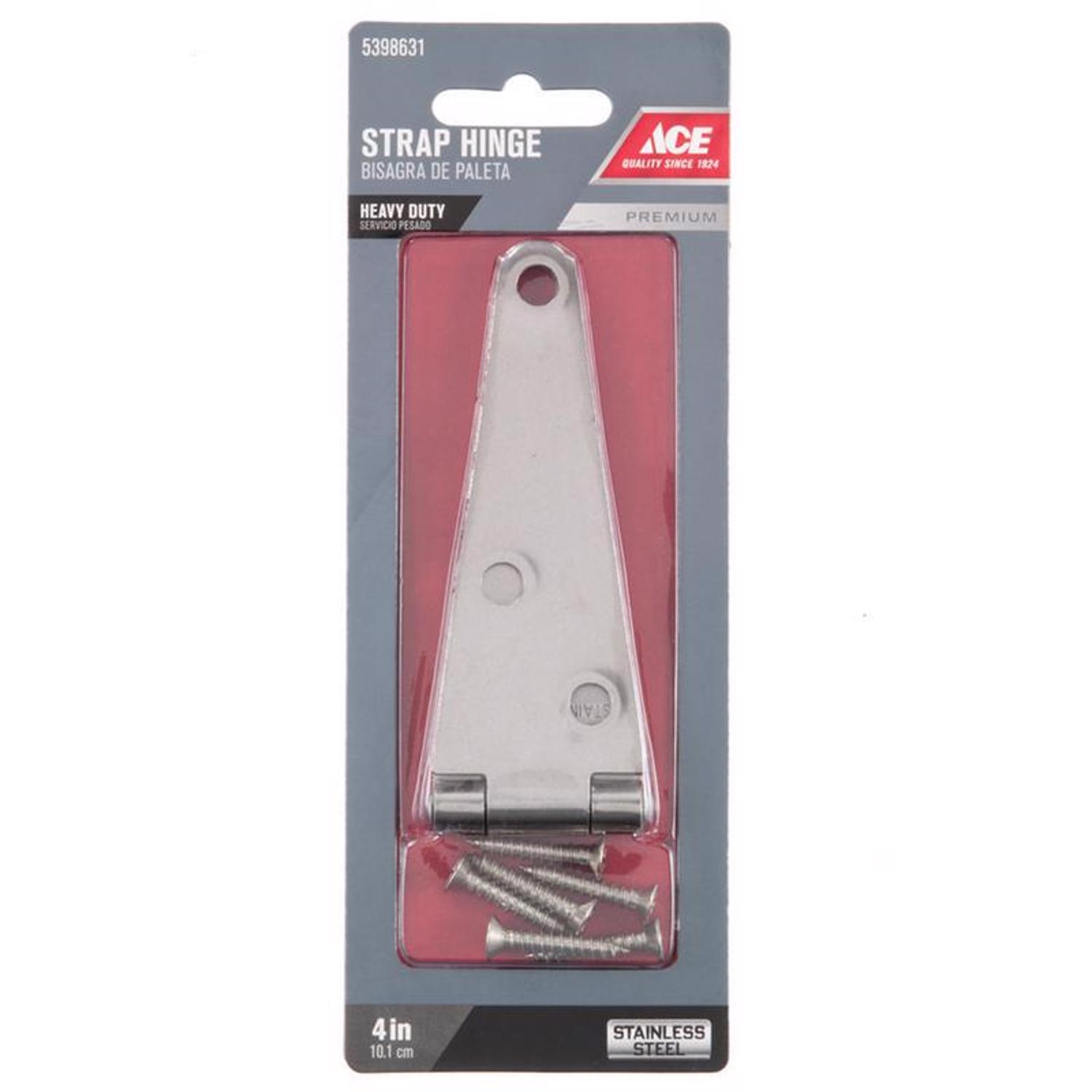 Ace 4 in. L Stainless Steel Heavy Duty Strap Hinge 1 pk