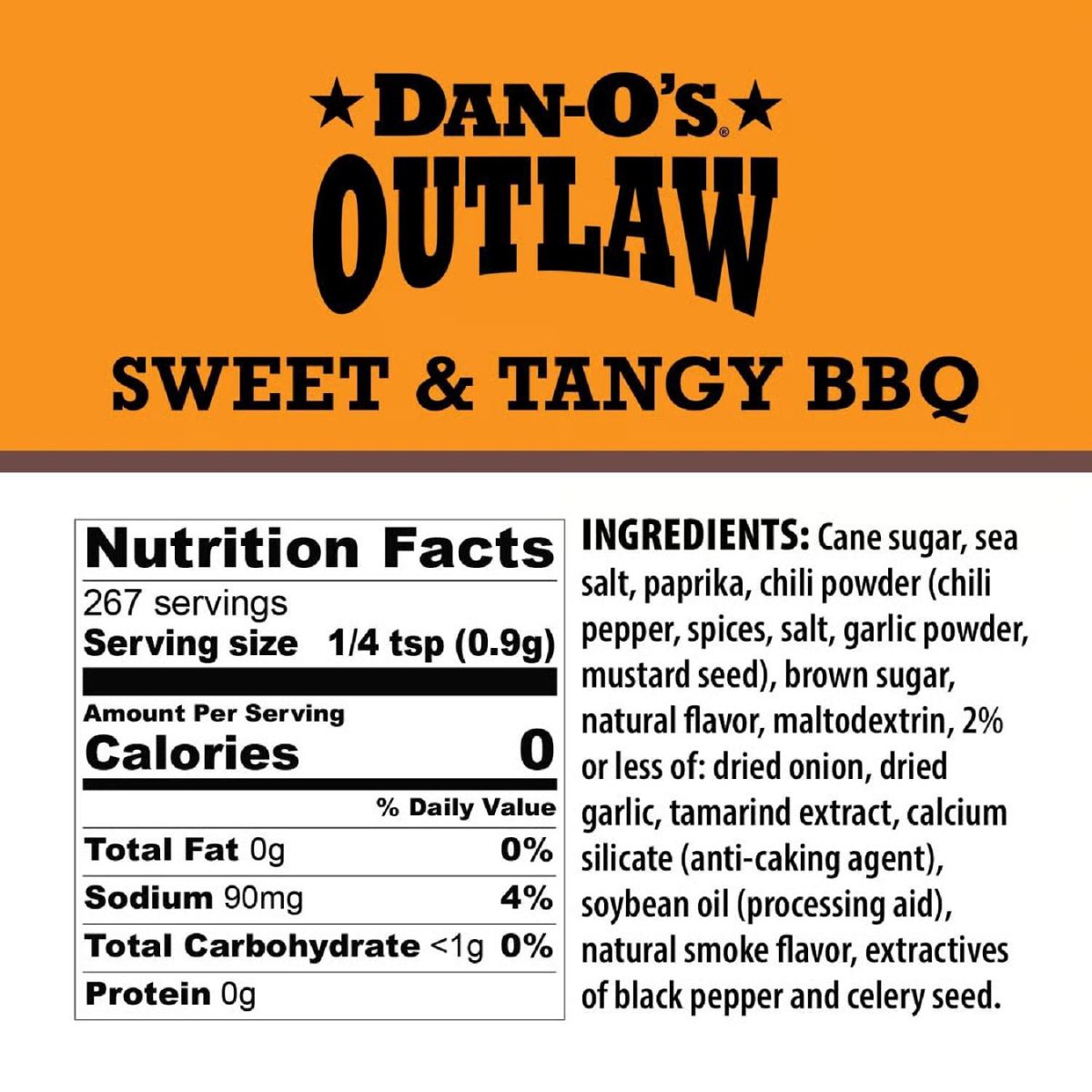 Dan-O's Outlaw Sweet & Tangy BBQ Seasoning 8.5 oz.