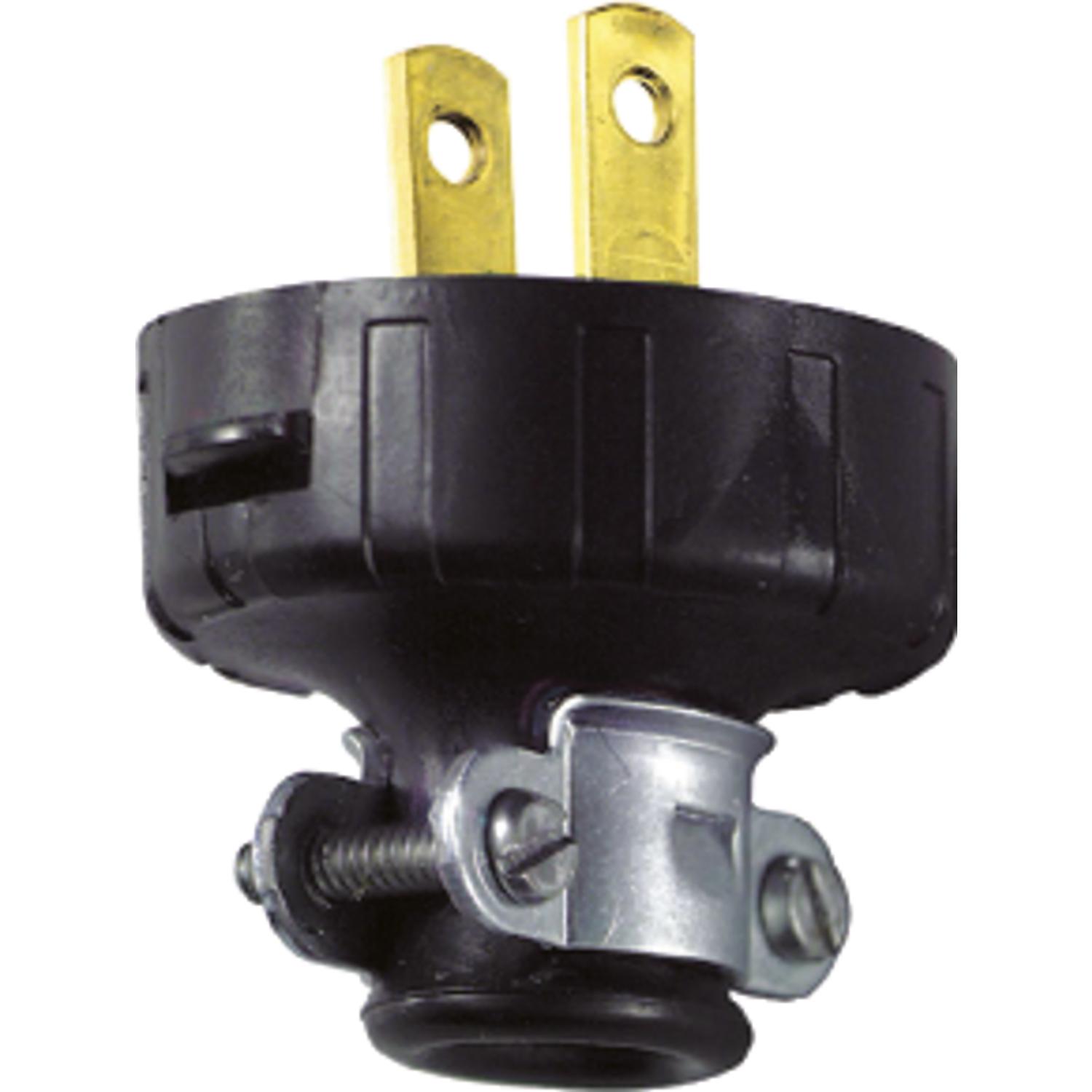 Leviton Residential Vinyl Straight Blade Plug 1-15P 18-14 AWG 2 Pole 2 Wire
