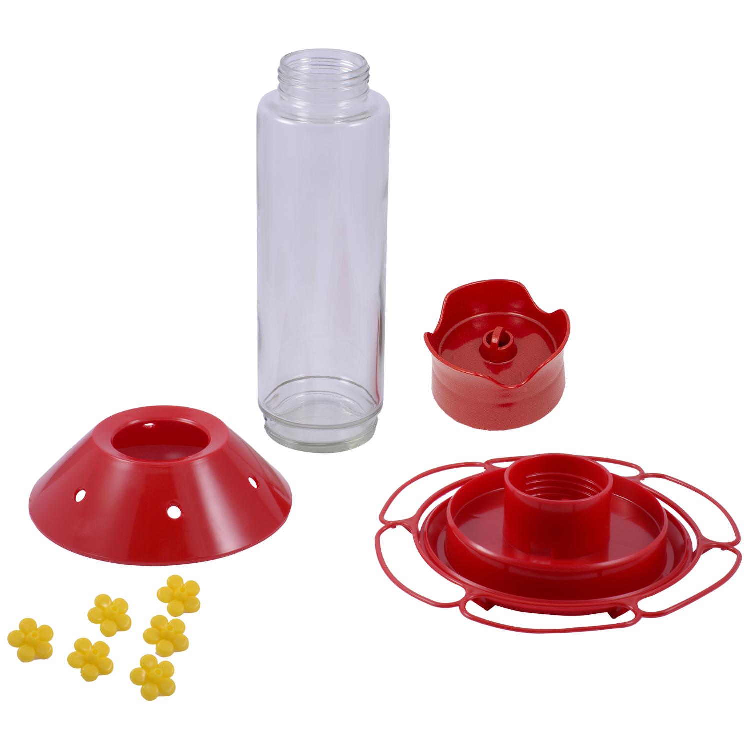 Perky-Pet Hummingbird 30 oz Glass/Plastic Nectar Bird Feeder 6 ports