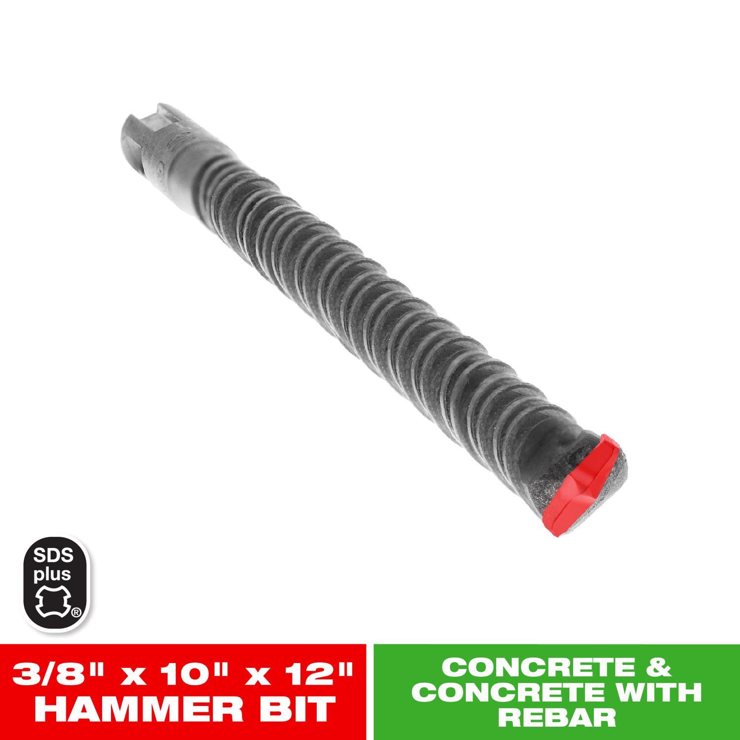 Diablo 3/8 in. X 12 in. L Carbide Tipped 2-Cutter Hammer Drill Bit SDS-Plus Shank 1 pk