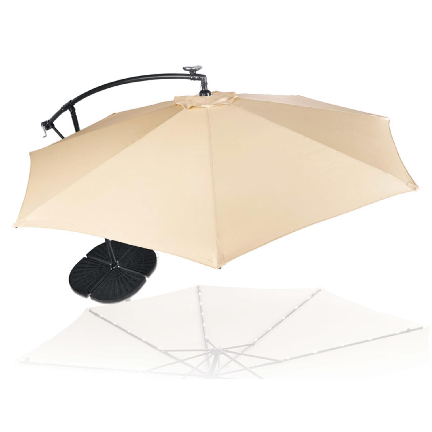 Living Accents 10 ft. Tiltable Tan Offset Umbrella