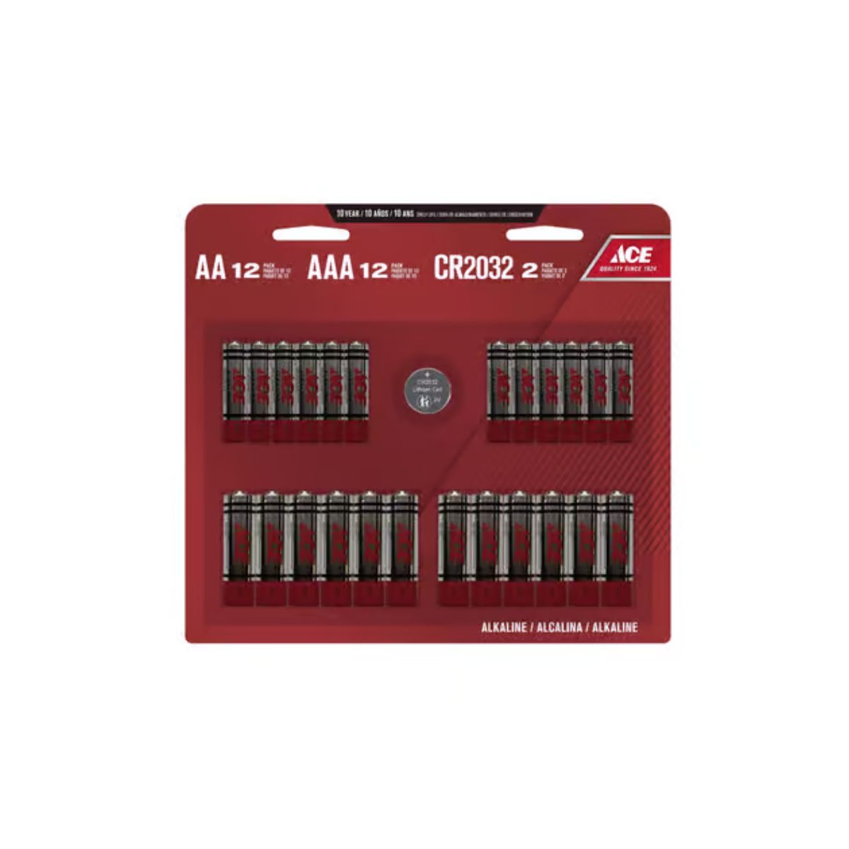 Ace AA/AAA Alkaline Batteries 26 Pack Carded