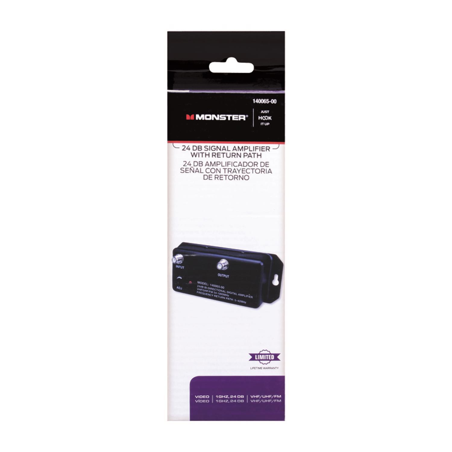 Monster Just Hook It Up 0 ft. L Signal Amplifier with Return Path AWG