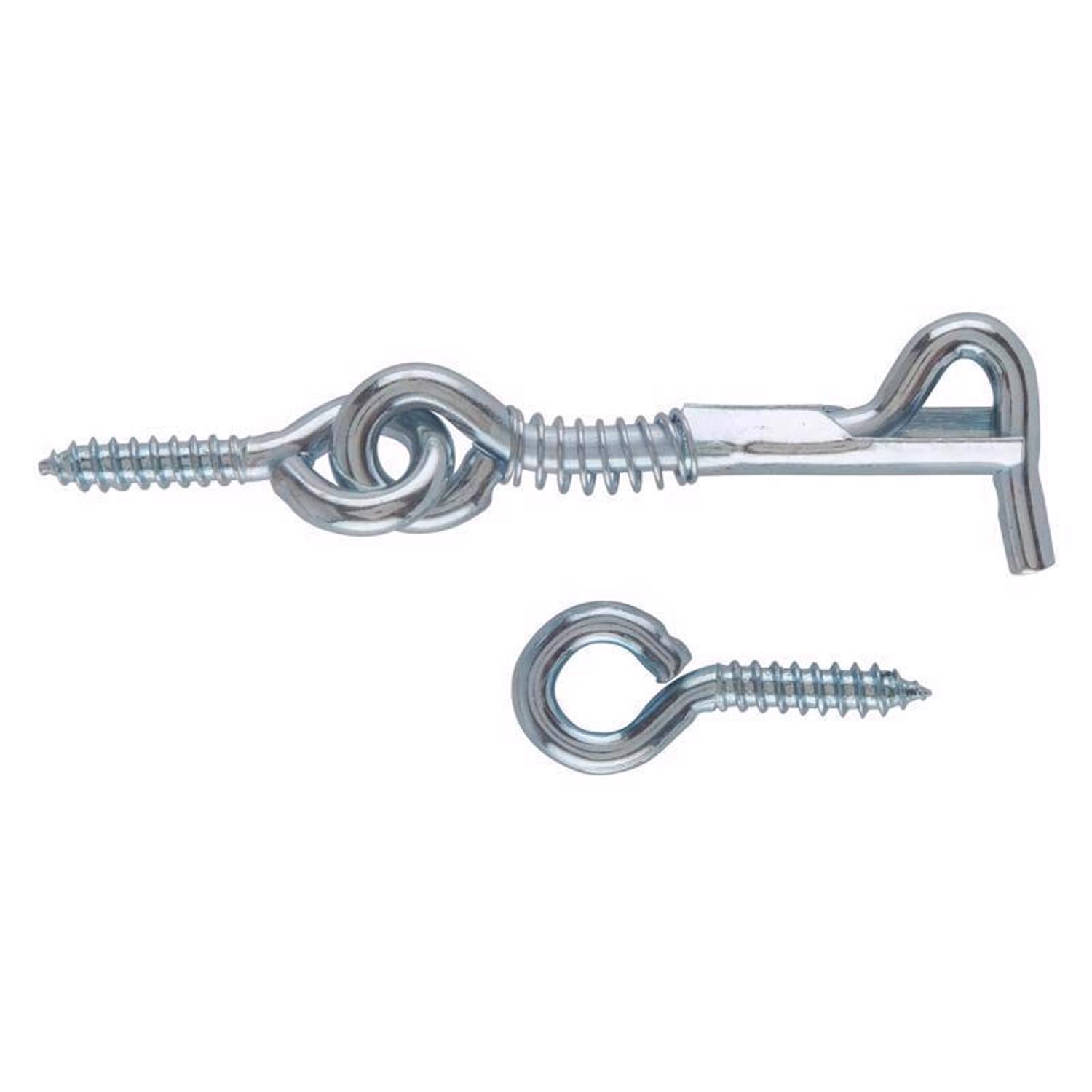 Ace Small Zinc-Plated Silver Steel 2 in. L Hook and Eye 1 pk