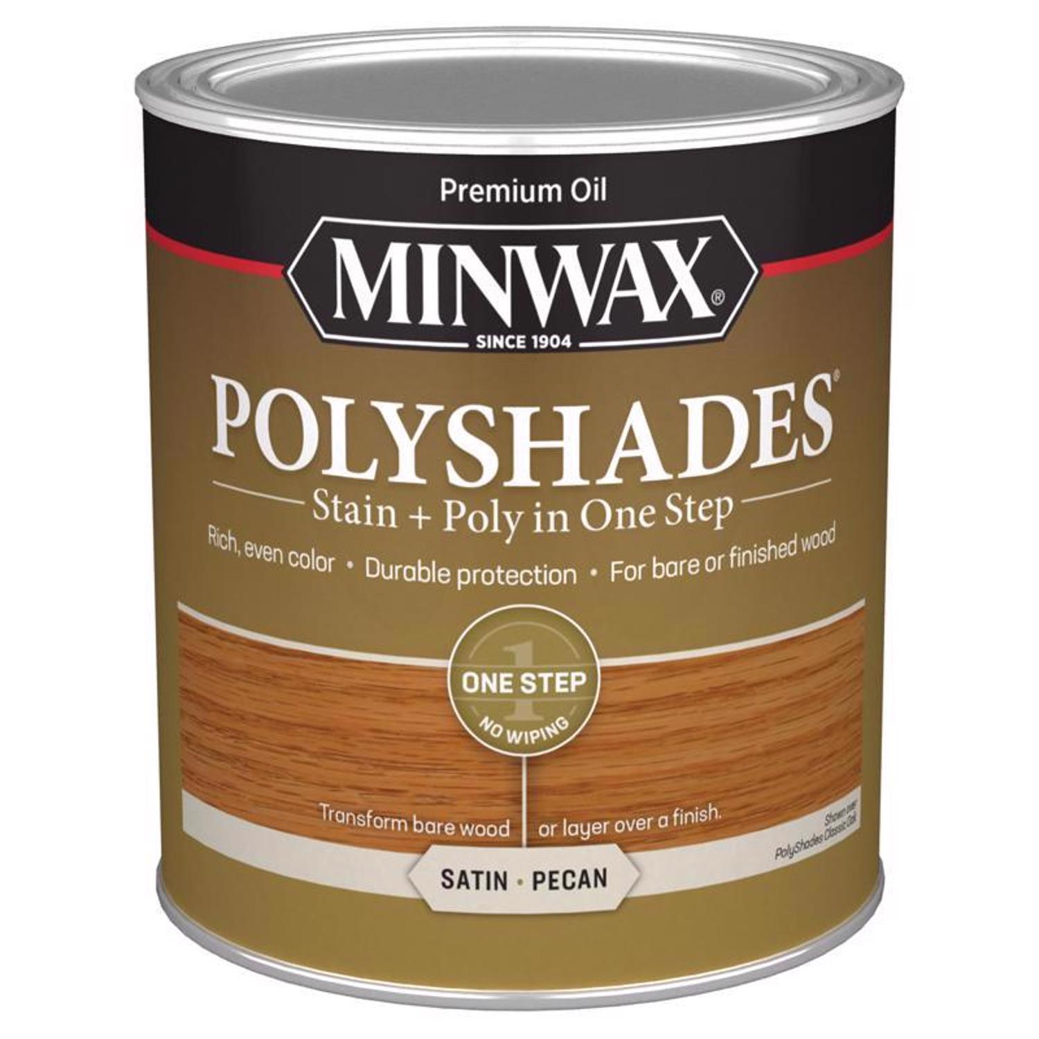 Minwax PolyShades Semi-Transparent Satin Pecan Oil-Based Stain/Polyurethane Finish 1 qt