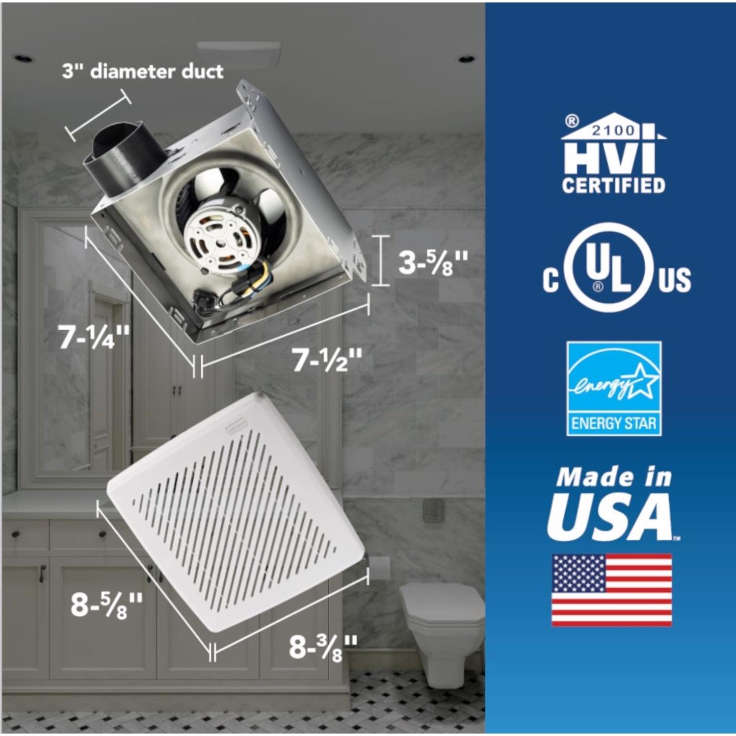 Broan-NuTone Economy Energy Star 50 CFM 2 Sones Bathroom Ventilation Fan