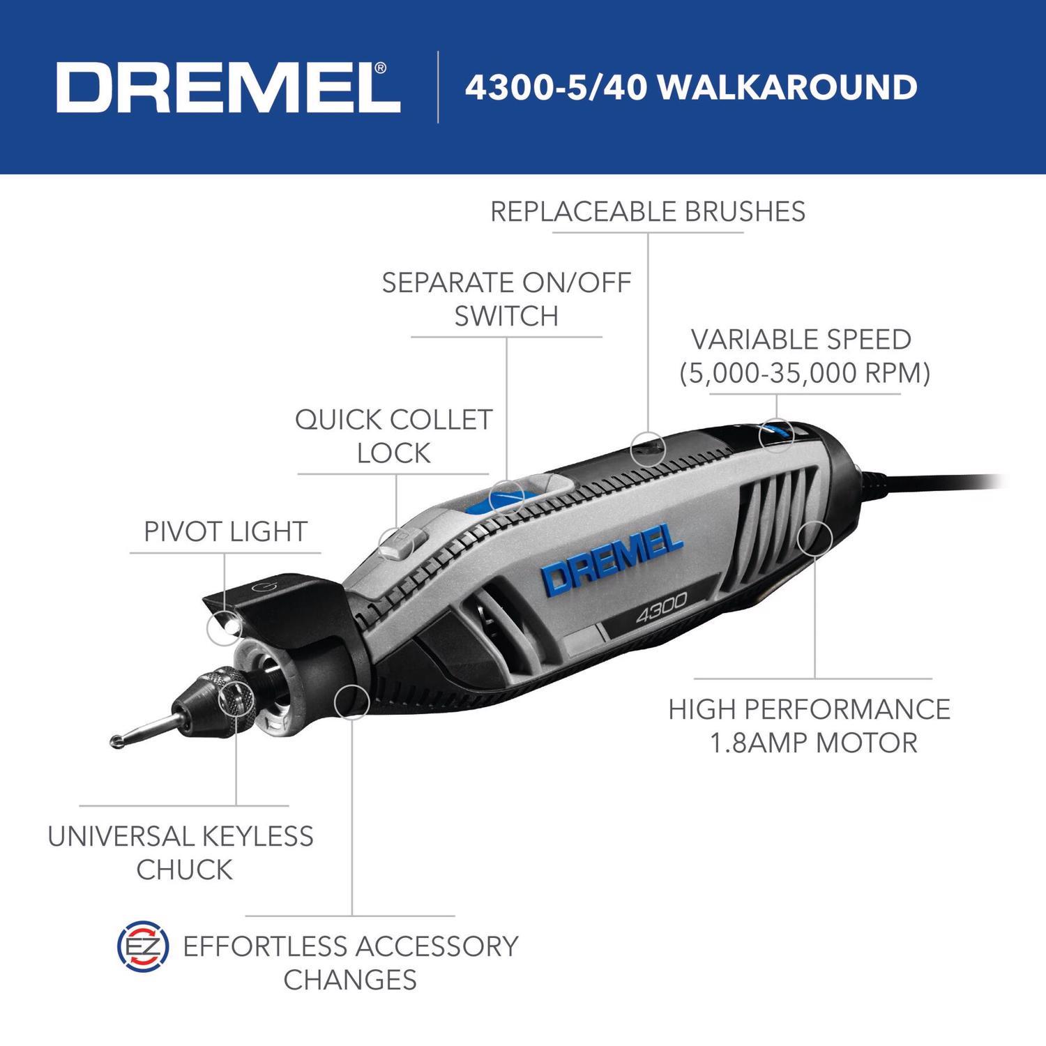 Dremel 4300 1.8 amps Corded Rotary Tool Kit
