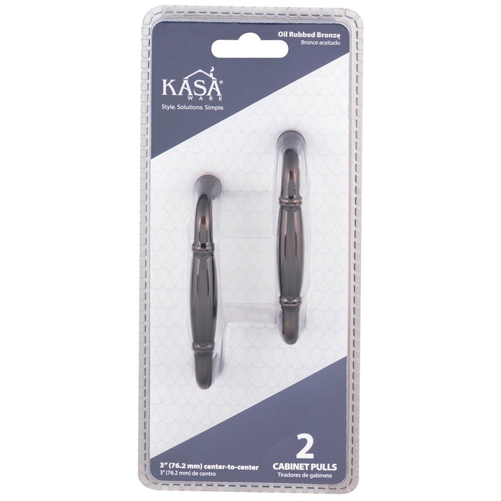 KasaWare 3 in. Centers Cabinet Pull in Brushed Oil Rubbed Bronze (2pc Pack)