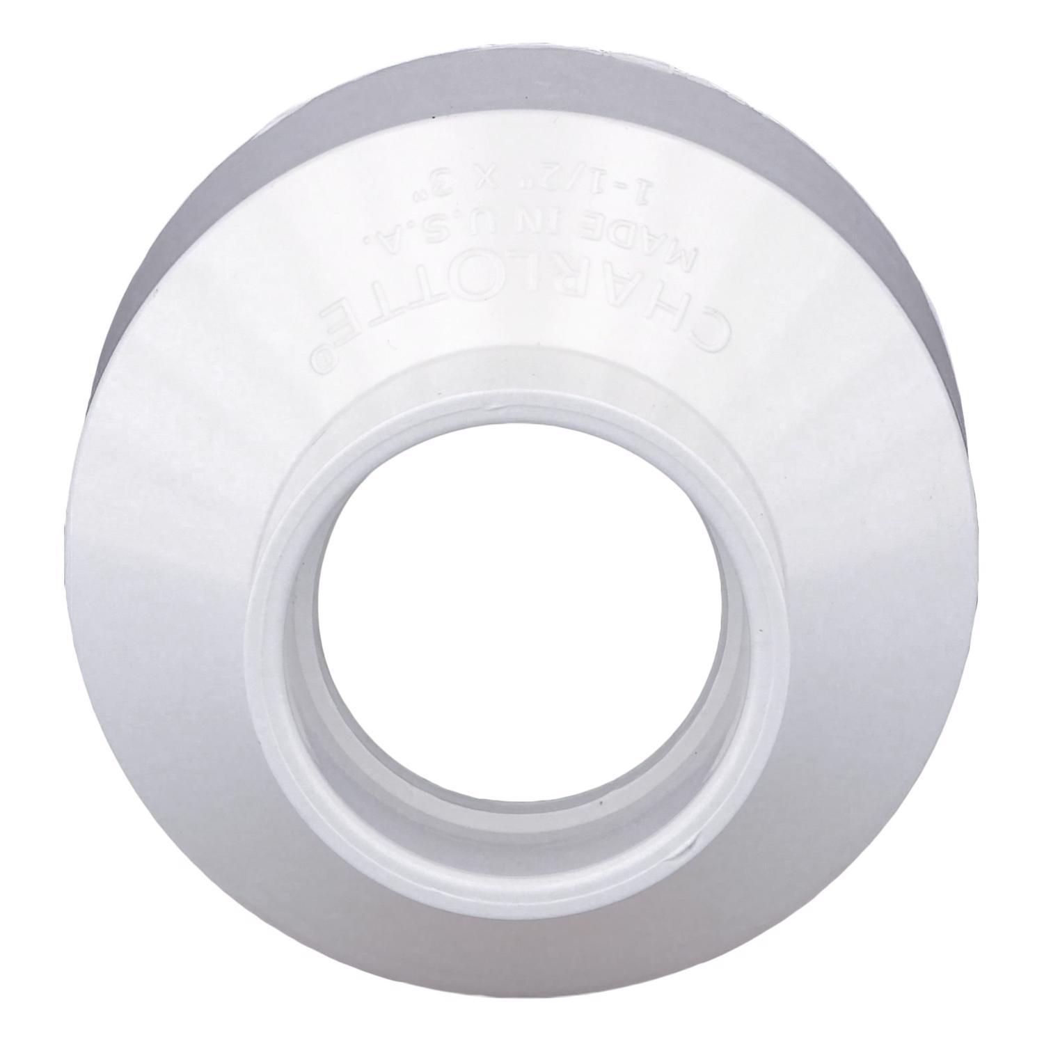 Charlotte Pipe Schedule 40 1-1/2 in. Hub X 3 in. D Hub PVC Reducing Coupling 1 pk