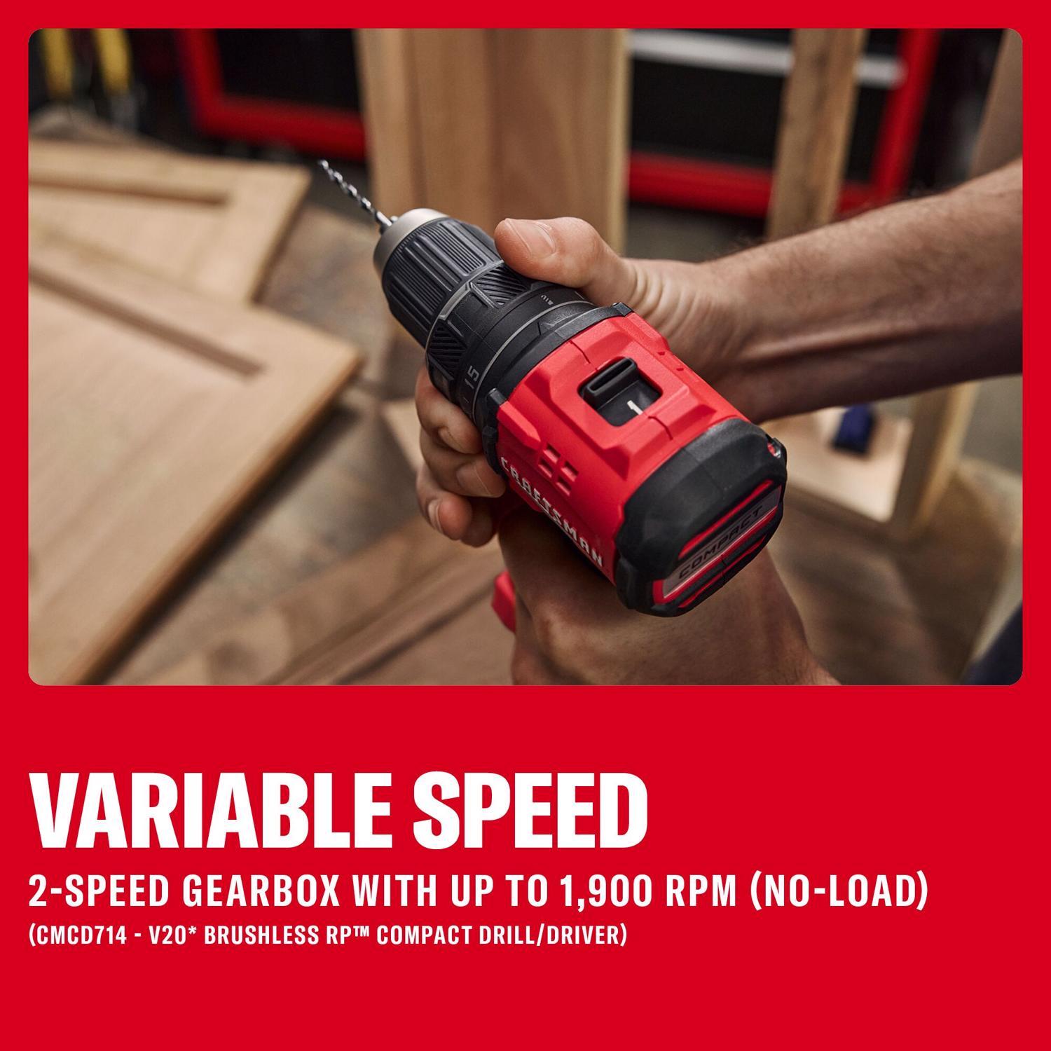 CRAFTSMAN V20 BRUSHLESS RP Cordless Brushless 2 Tool Drill and Impact Driver Kit