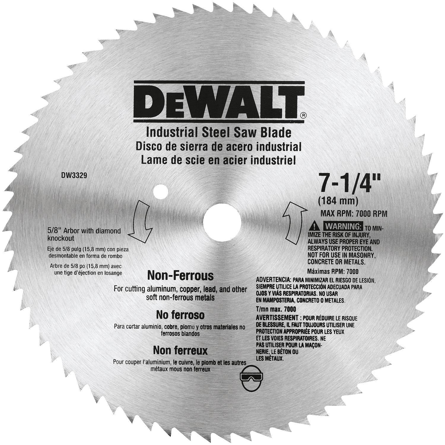 DEWALT 7-1/4 in. D X 5/8 in. Steel Circular Saw Blade 68 teeth 1 pk