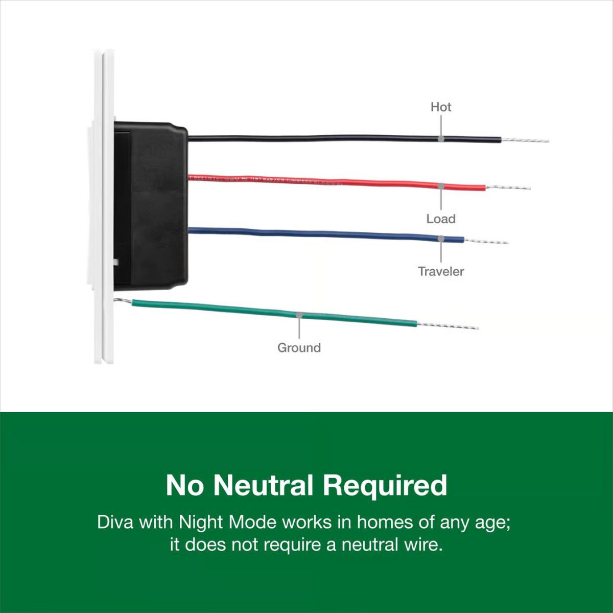 Lutron Diva with Night Mode for Dimmable LED Bulbs White 150 W 3-Way Dimmer Switch 1 Pack