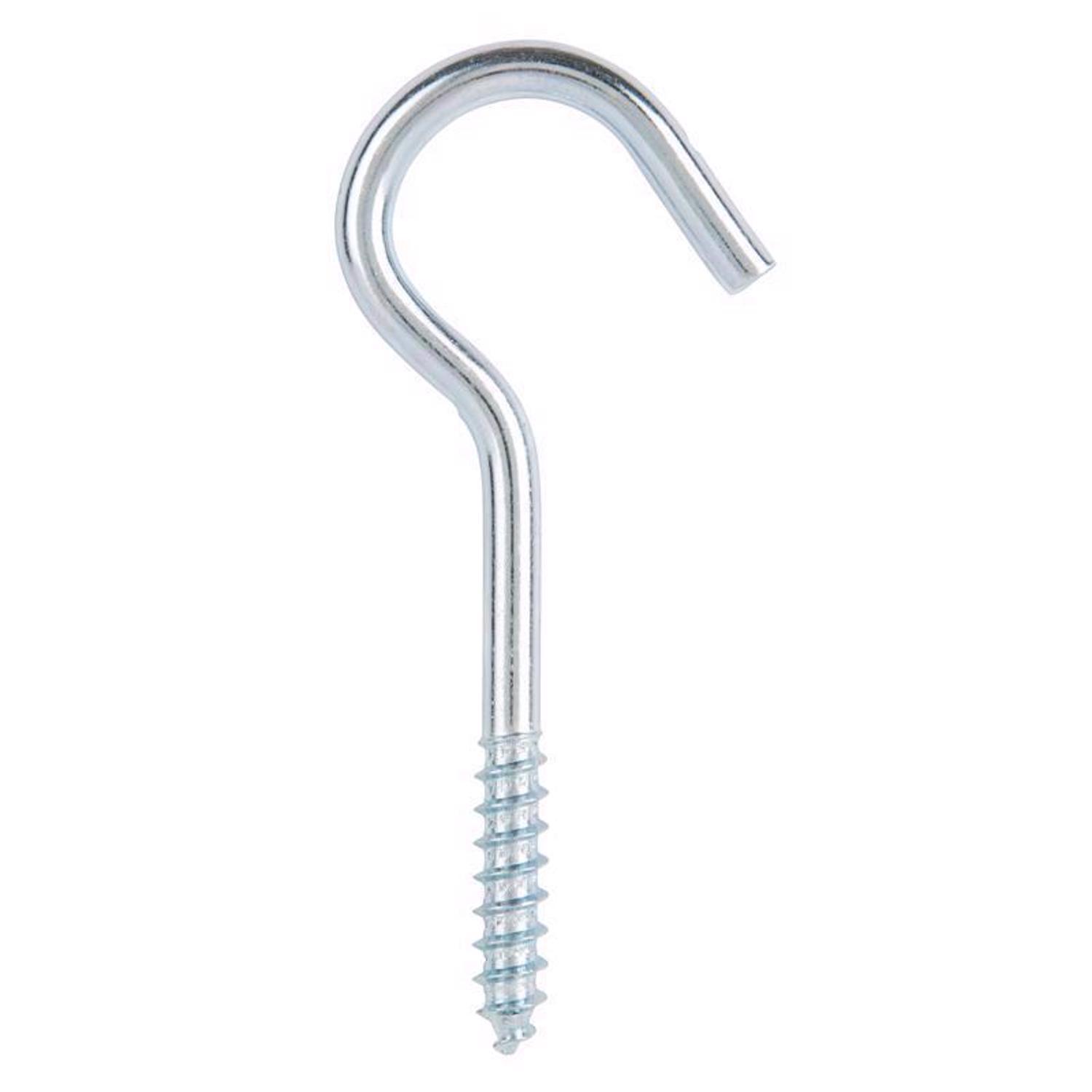 Ace Small Zinc-Plated Silver Steel 3-7/8 in. L Ceiling Hook 80 lb 2 pk