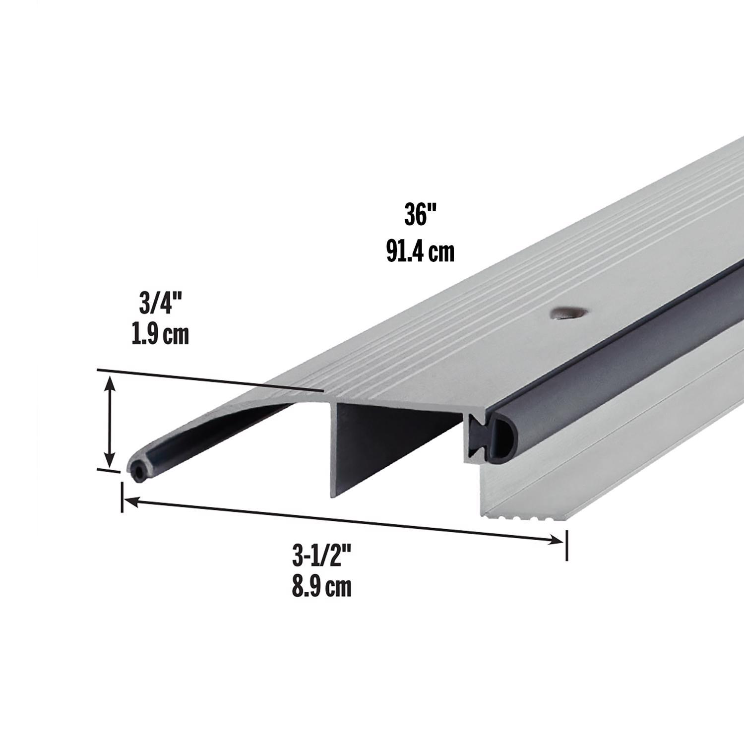 M-D Building Products 0.75 in. H X 3.5 in. W X 36 in. L Aluminum/Vinyl Bumper Threshold Silver