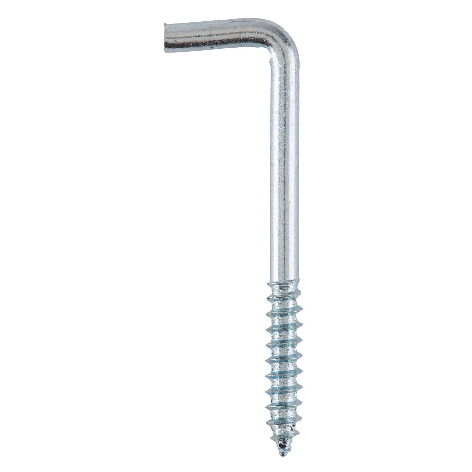 Ace Small Zinc-Plated Silver Steel 2.375 in. L Square Bend Screw Hook 25 lb 6 pk