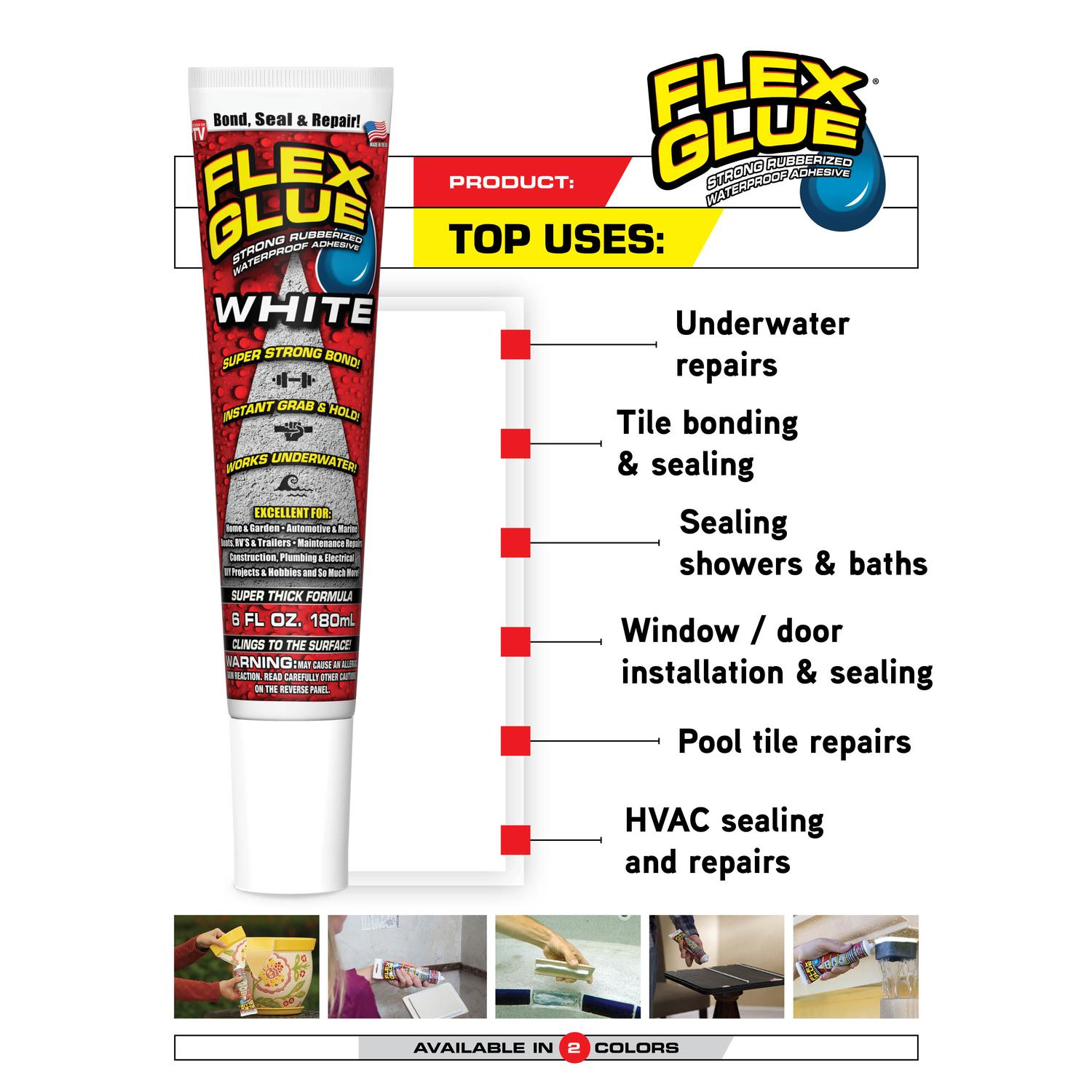 Flex Seal Family of Products Clear Rubberized Waterproof Adhesive 0.6 oz