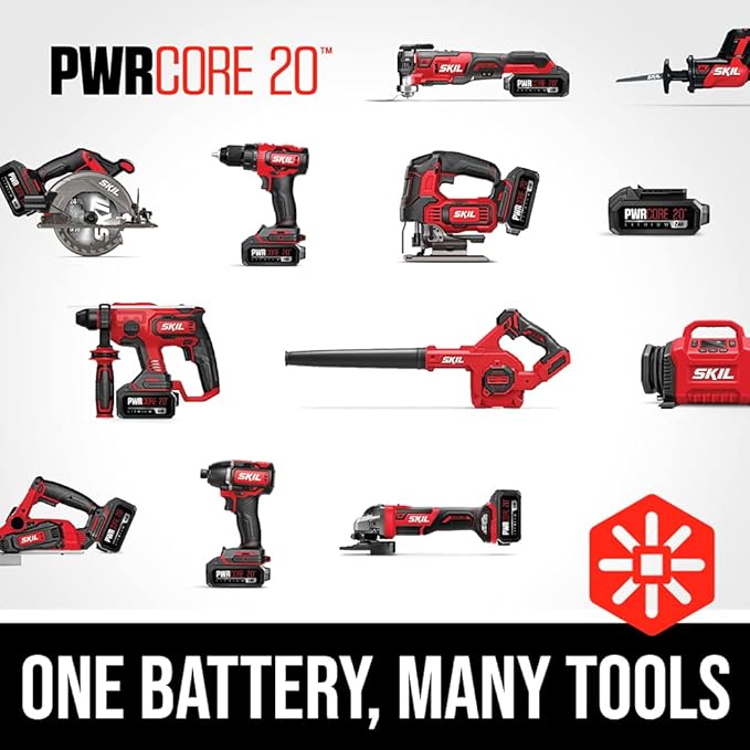SKIL 20V Compact Reciprocating Saw Includes 2.0Ah PWR CORE 20 Lithium Battery and Charger