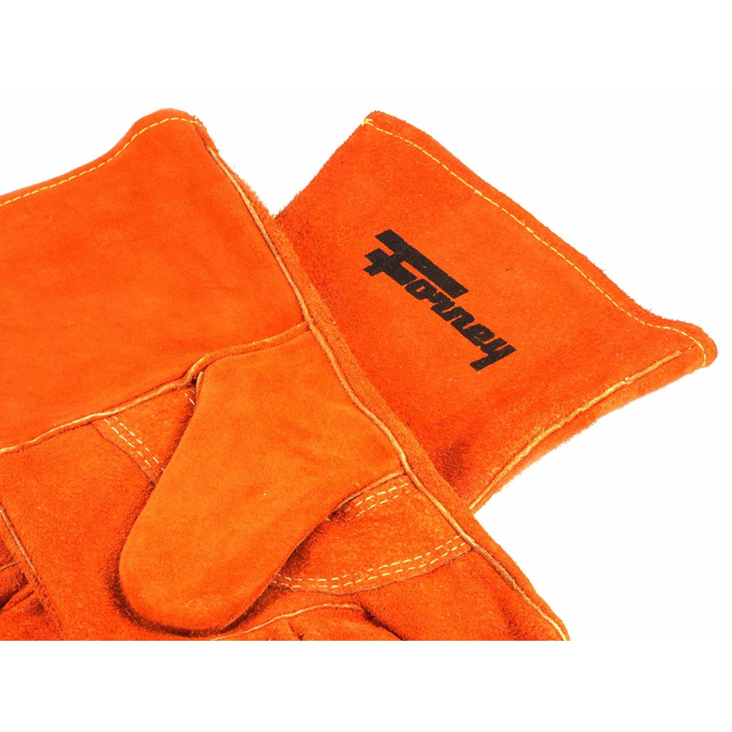 Forney 14 in. Leather Medium-Duty Welding Gloves Orange L 1 pk