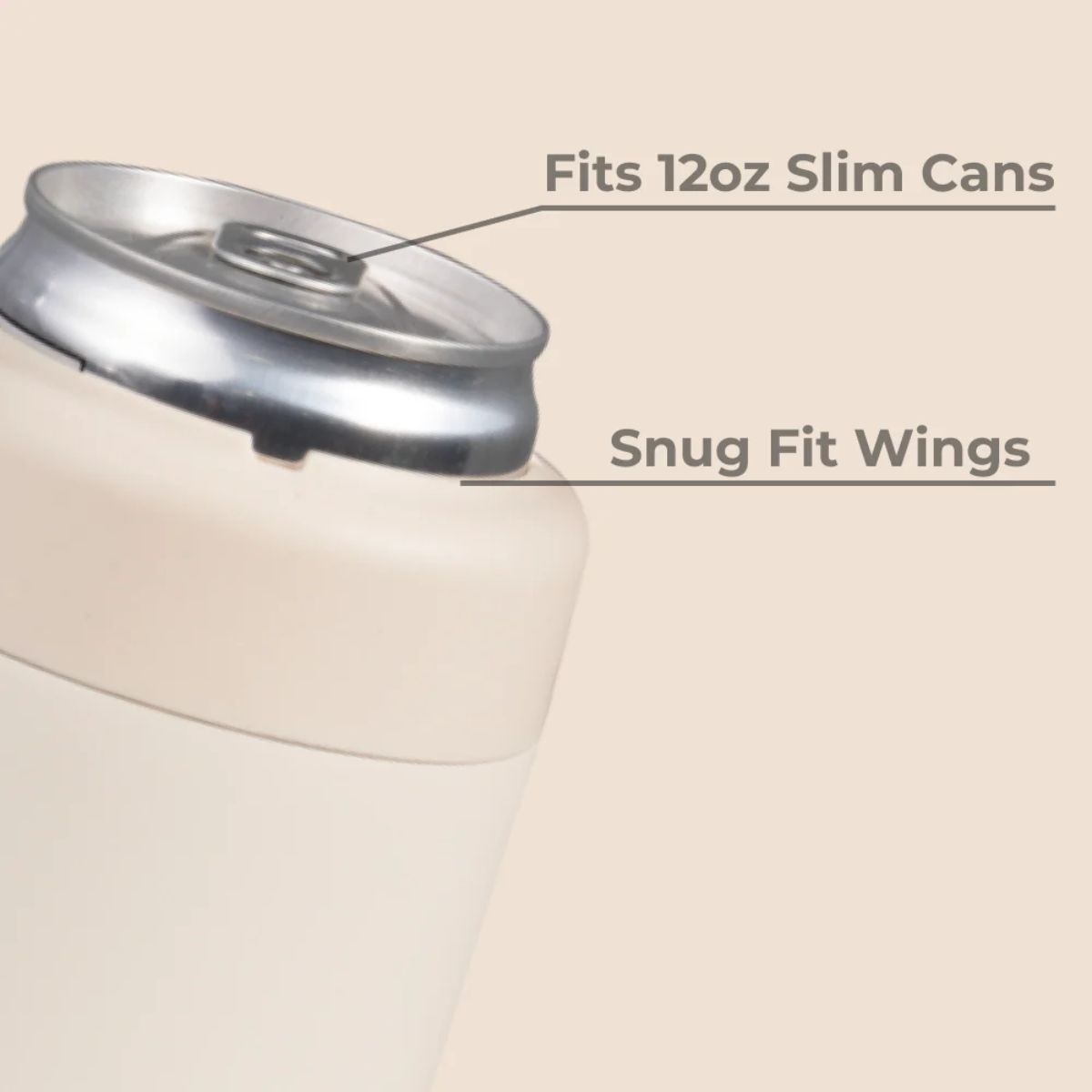 HydroJug Can Cooler Slim Cream 12 oz