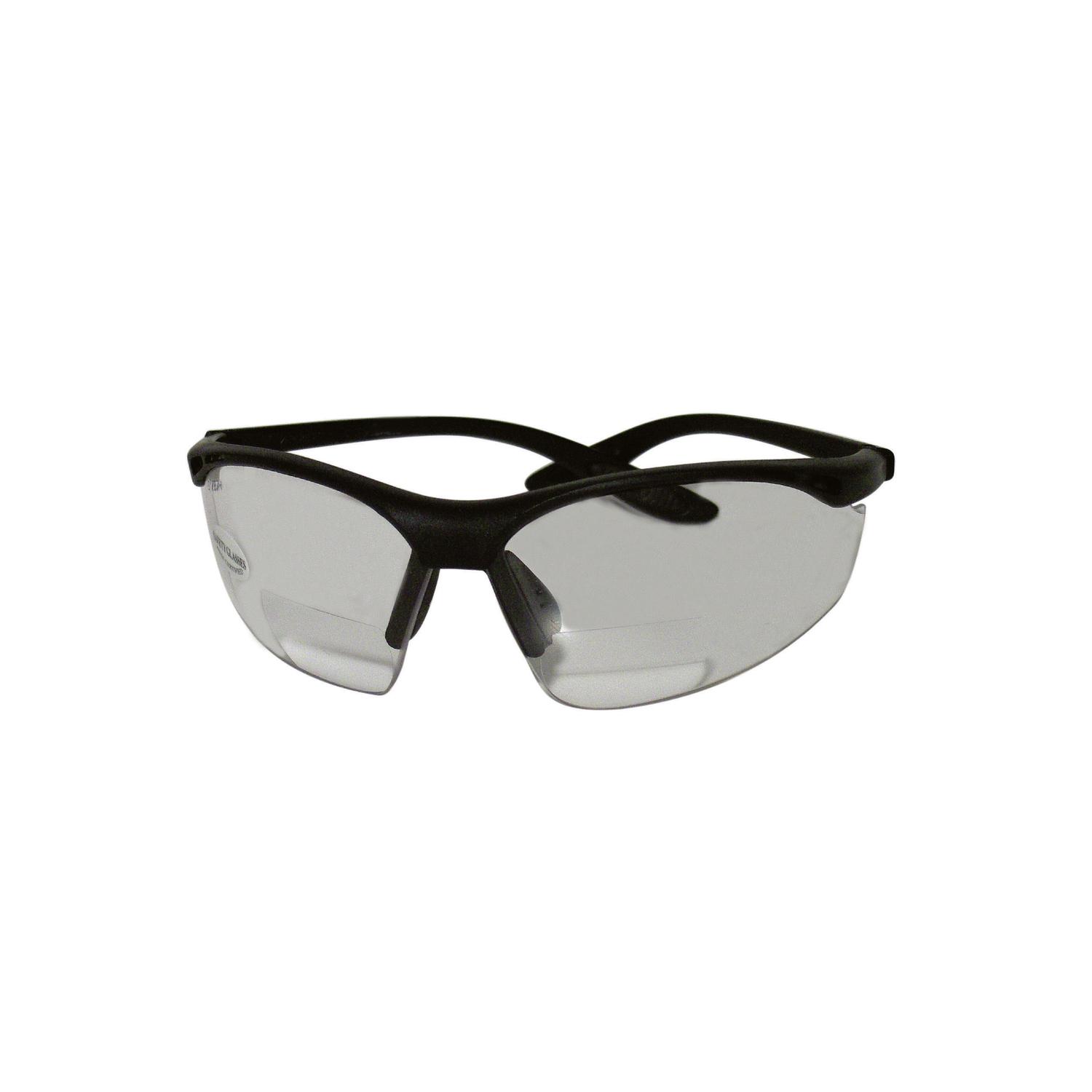 Sierra Ranch Bi-Focal Safety Readers Clear Lens Black Frame 1 pc