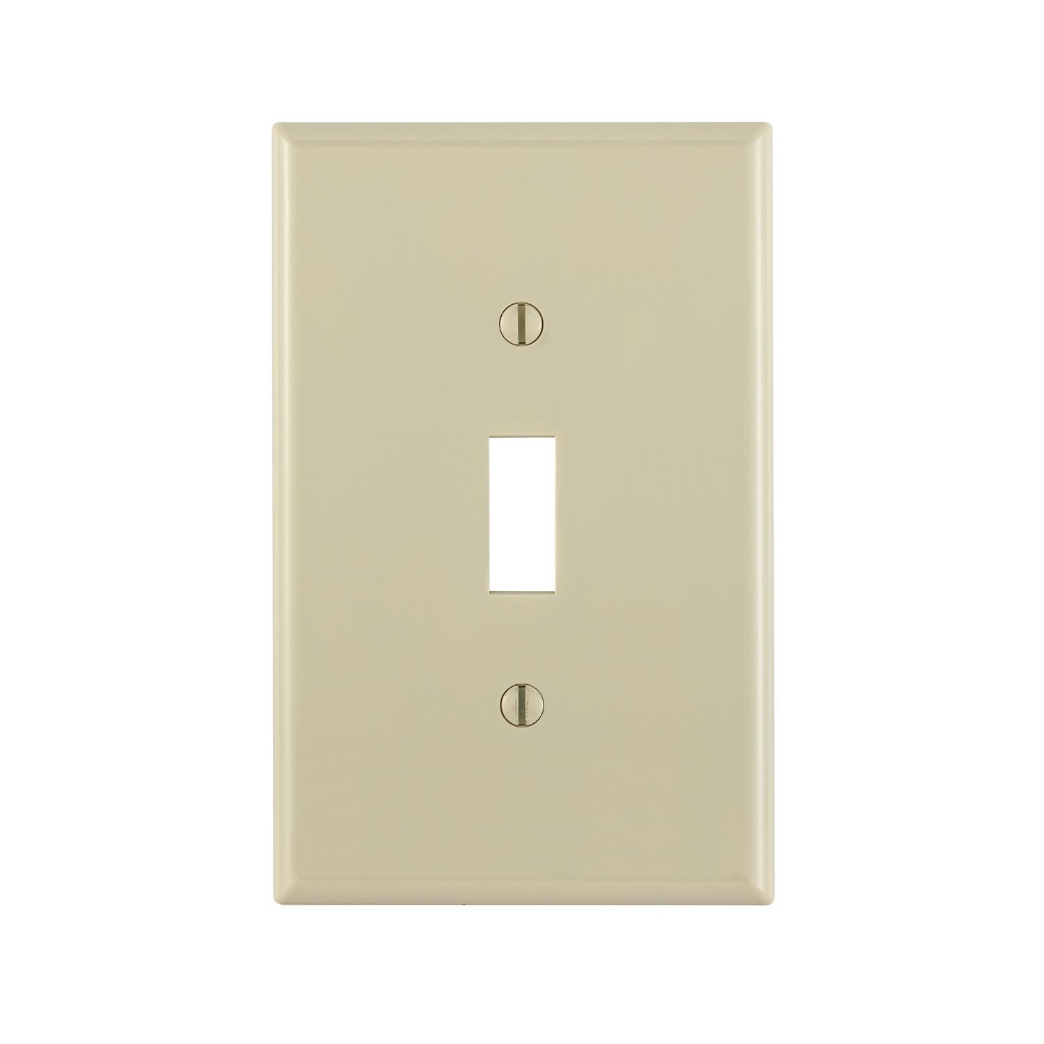 Leviton Ivory 1 gang Thermoplastic Nylon Toggle Wall Plate 10 pk