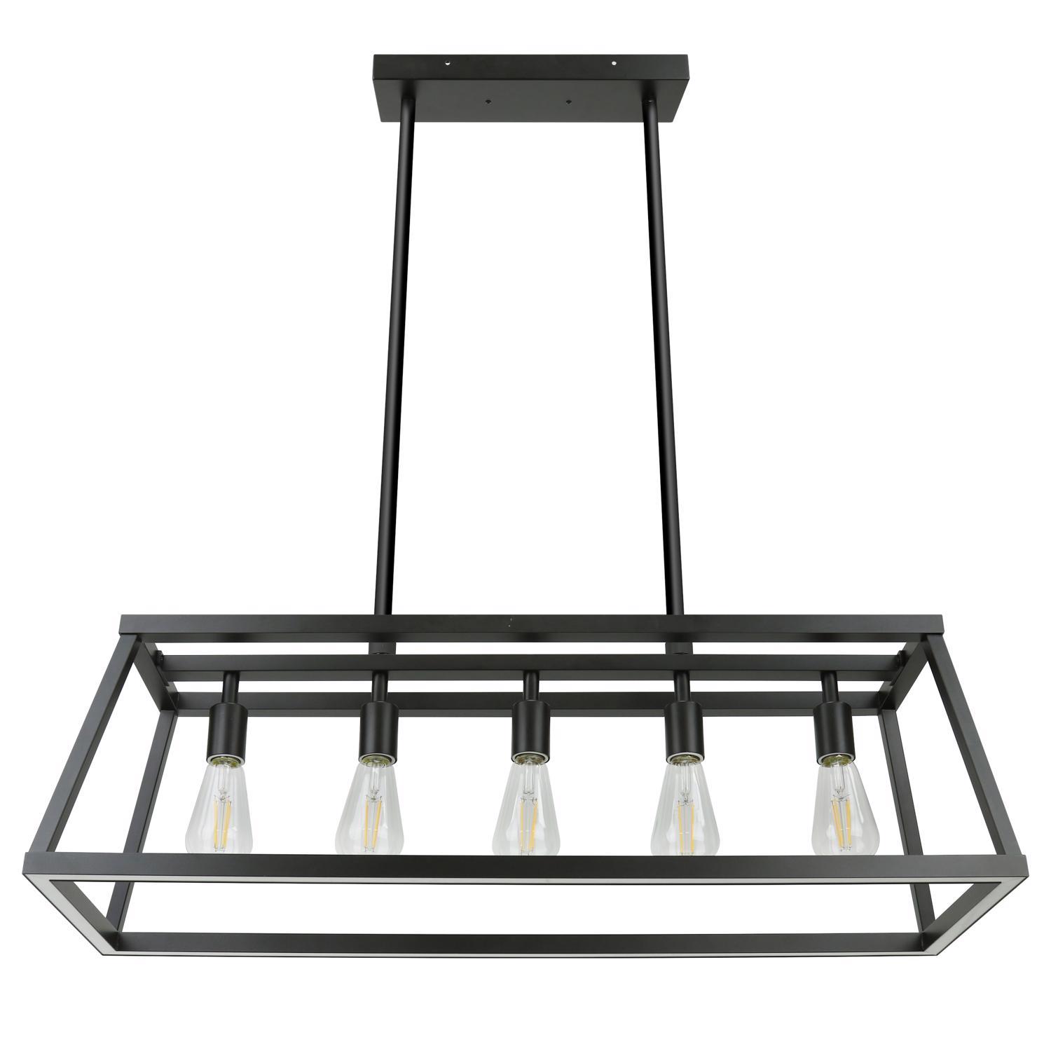 Feit Matte Black 5 lights Chandelier