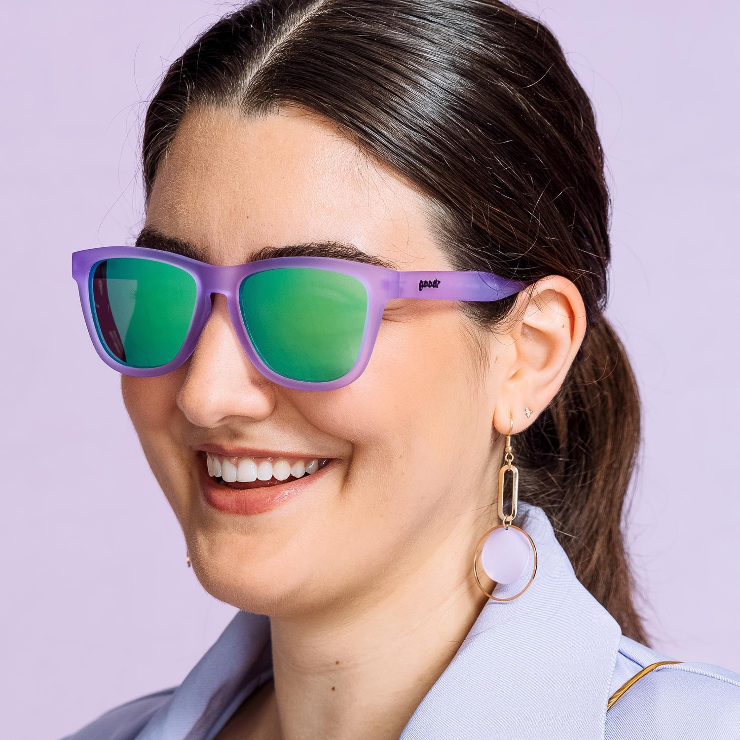 goodr OG - Lilac It Like That! Sunglasses Unisex Lilac Frame Green Lens Polarized