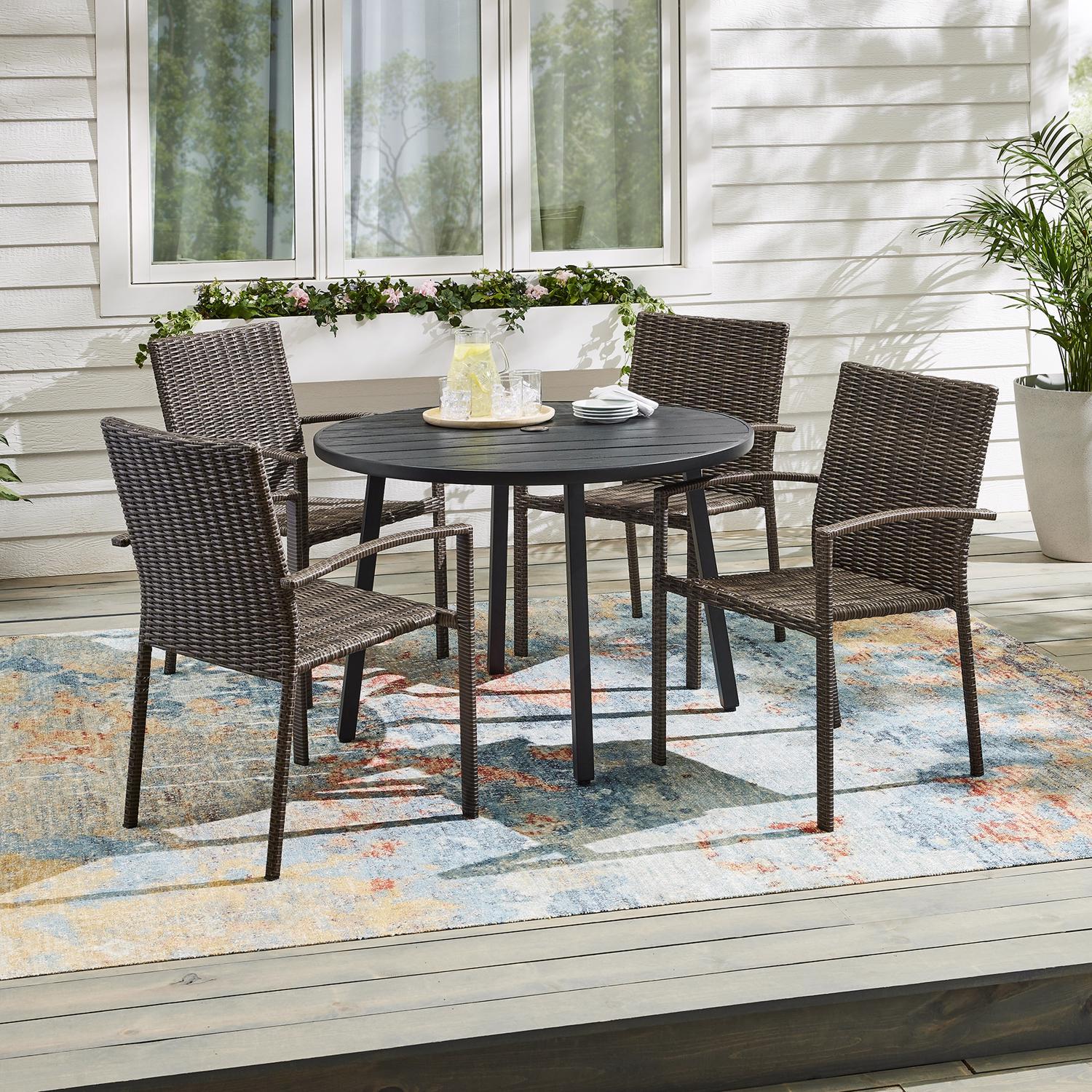 Living Accents Black Round Metal Dining Table